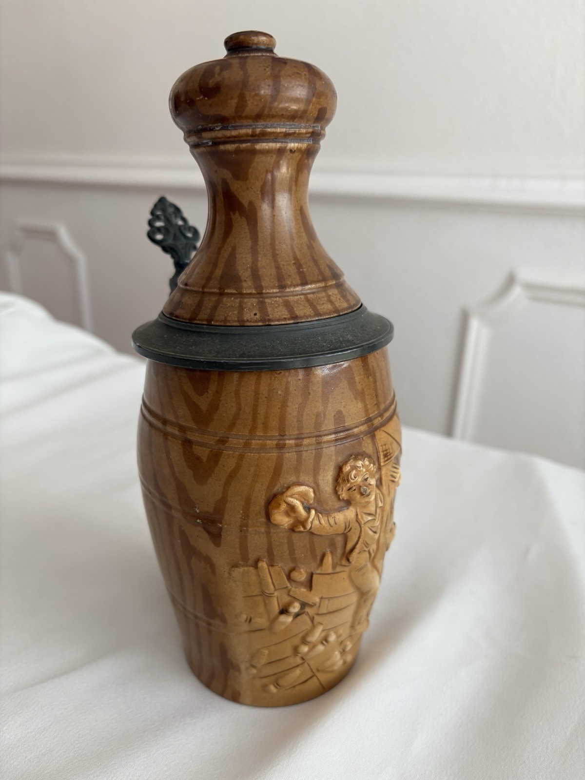 Antique German Character Beer Stein Bowling Pin by Reinhold Hanke #1134 Rare