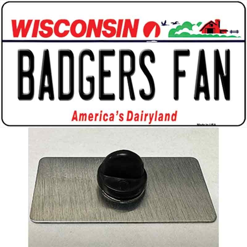 Badgers Fan Novelty Metal Hat Pin 1.5\