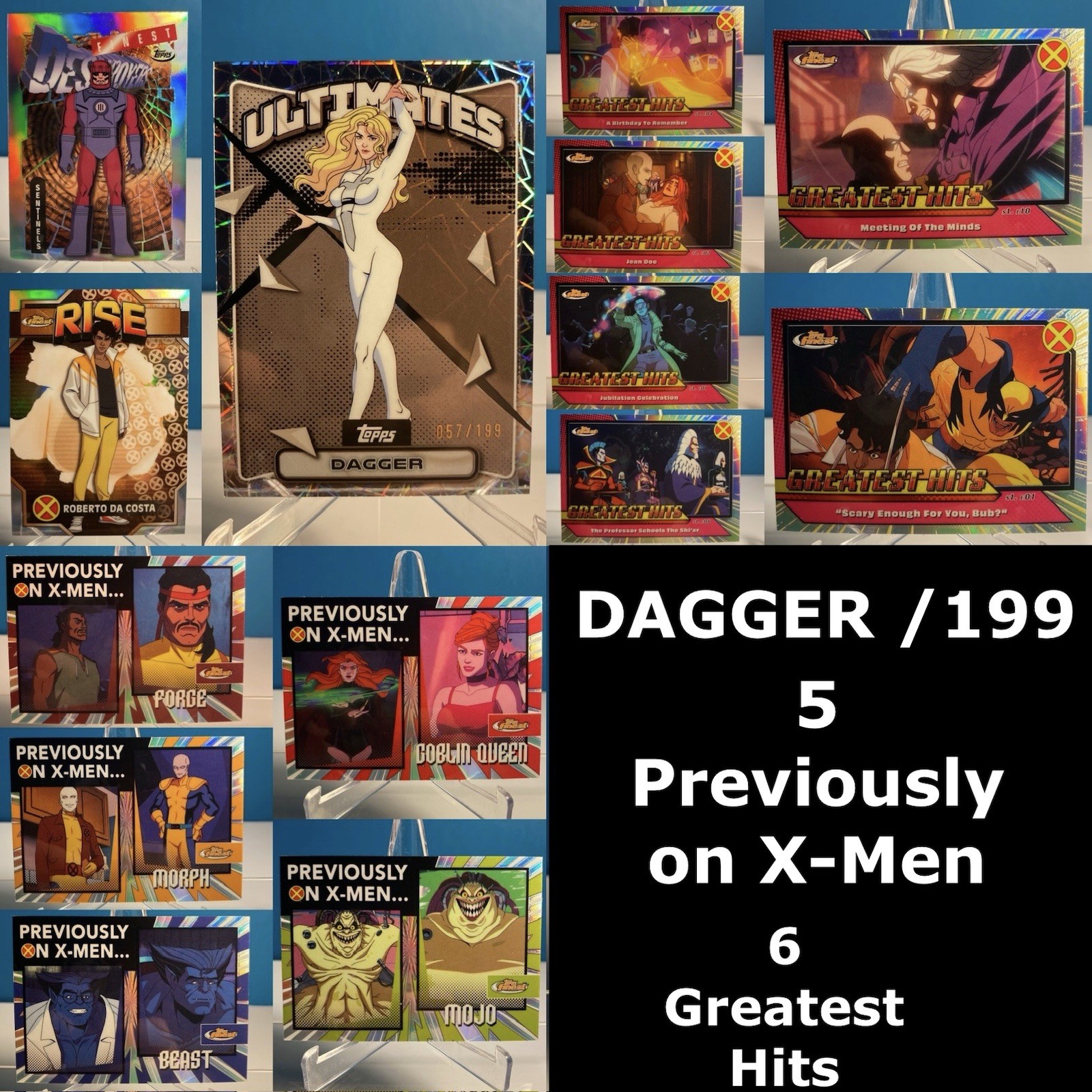 2025 Topps Finest X-Men \'97 - Previously On X-Men - Dagger /199 - 14 Card Lot ++