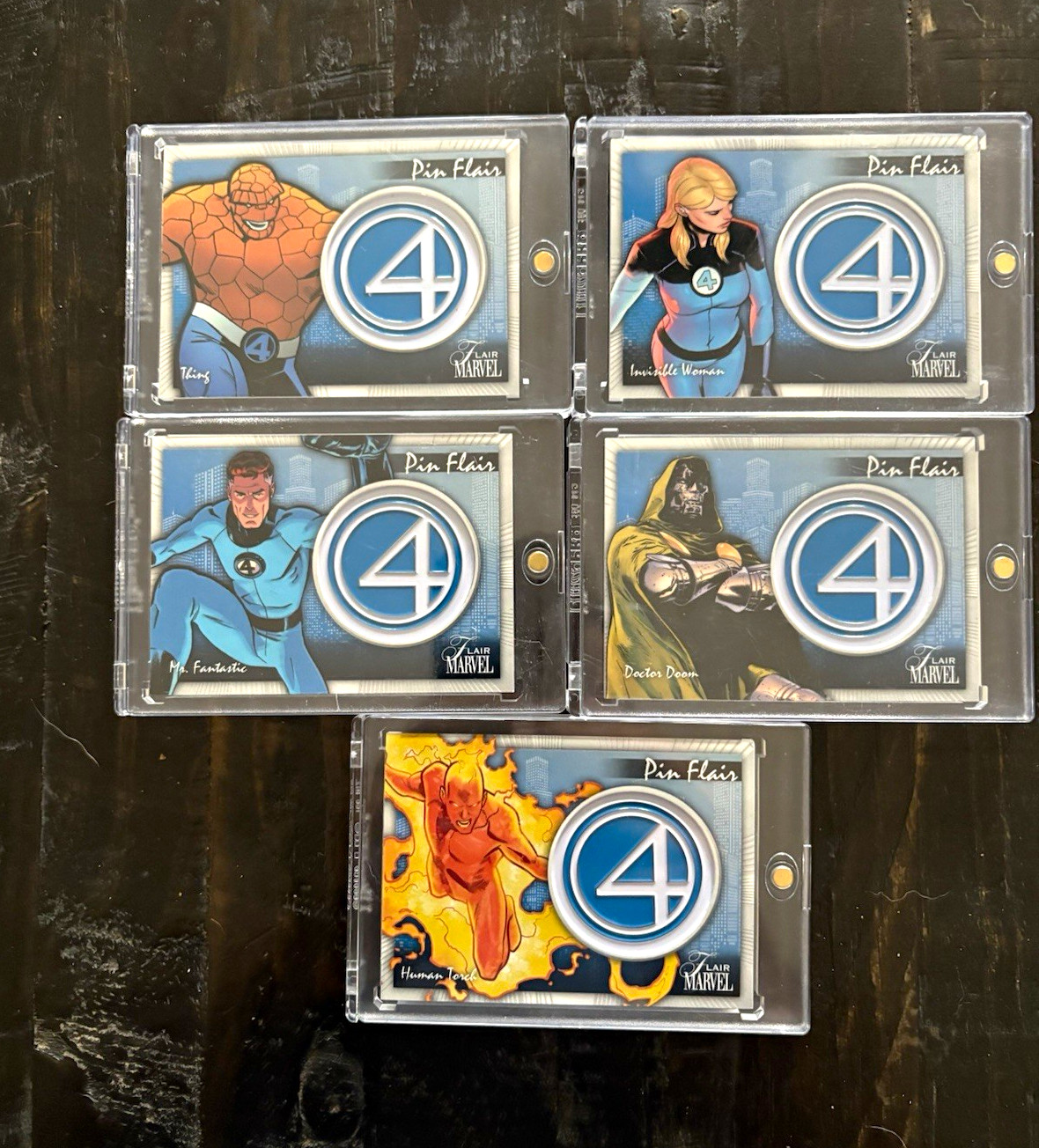 Fleer 2023 Marvel Flair Pin Flair Insert 5-Card Lot PFM6-10 Fantastic Four