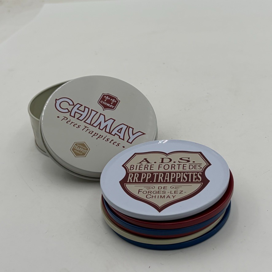New Chimay Triple On Draught Pères Trappistes Beer Coaster Set Bar Decor Advert