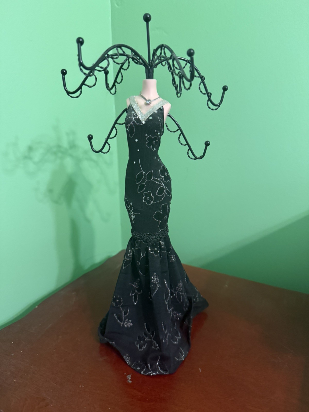 Vintage Prestige Jewelry Stand Holder Victorian Black Dress Mannequin  Preowned