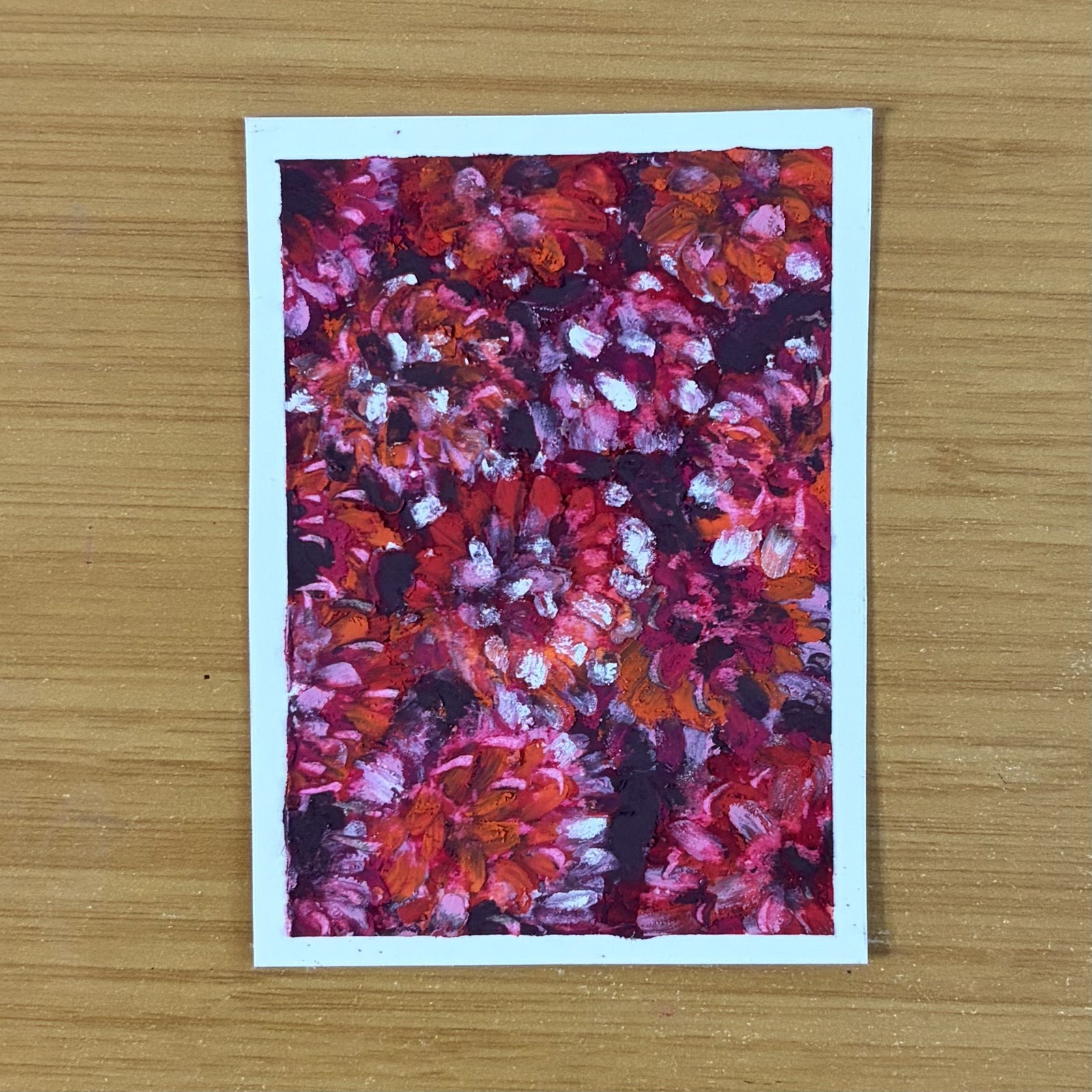 ACEO Original Chrysanthemum Illustration by Tkizzle 2.5 x 3.5 Miniature Painting
