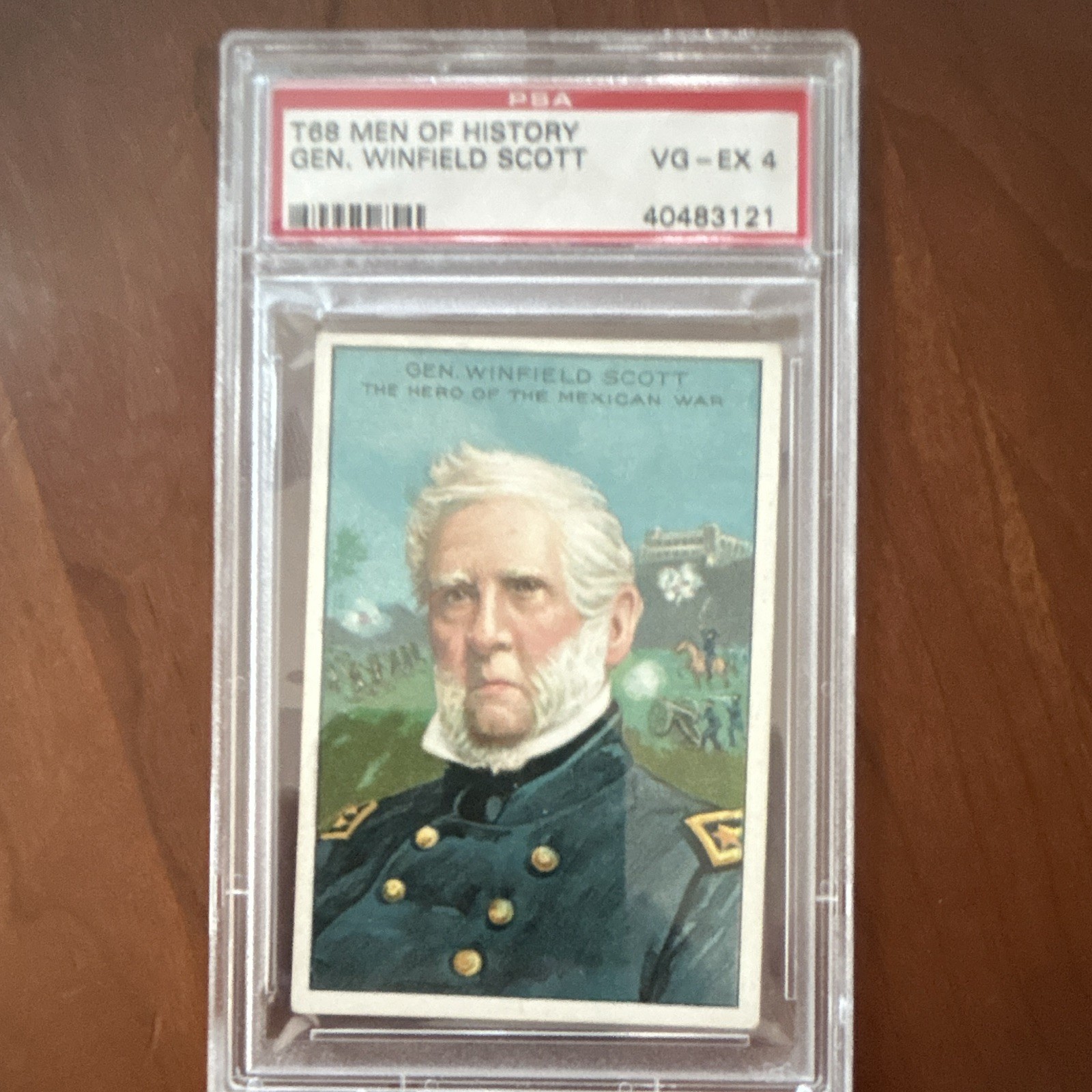 Royal Bengals 1888 T68 Men of History #51-100 Gen. Winfield Scott Tobacco Card