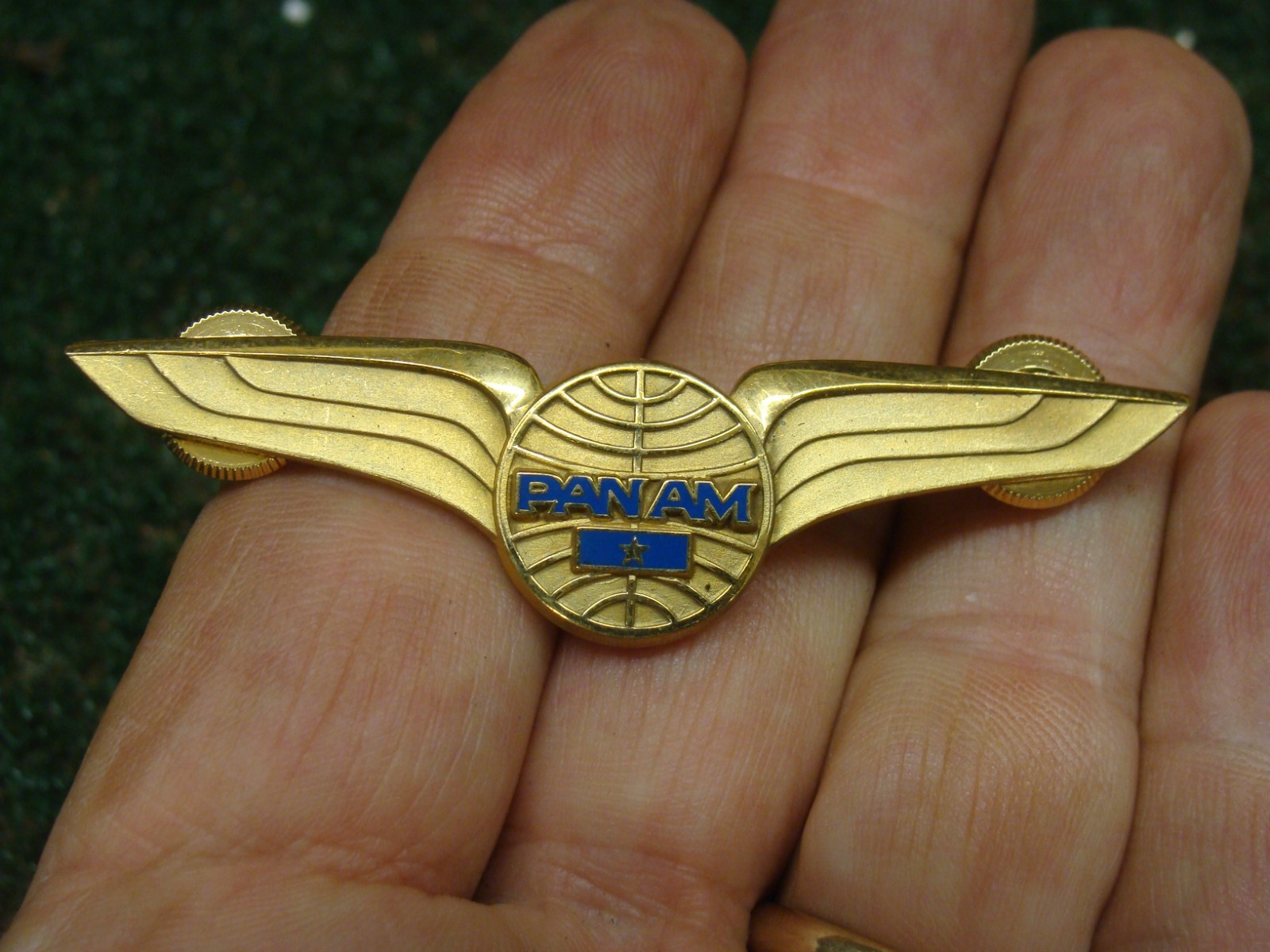 Vintage Pan Am Airlines flight engineer Wings 1 Star Wall Plaque 2.75\