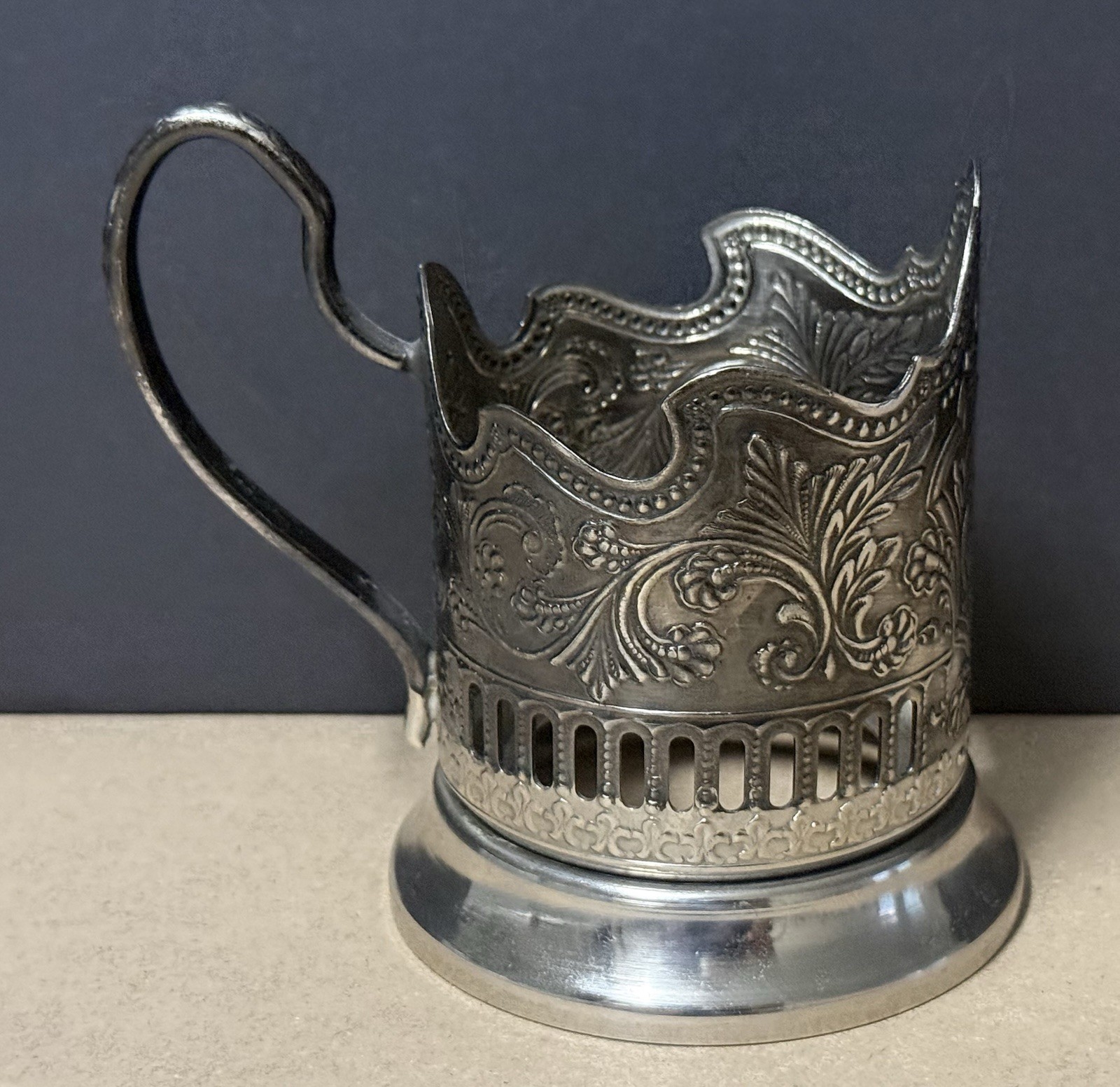 Podstakannik Russian Tea Holder Cup Rare Collectible Metal Tea Glass Holder