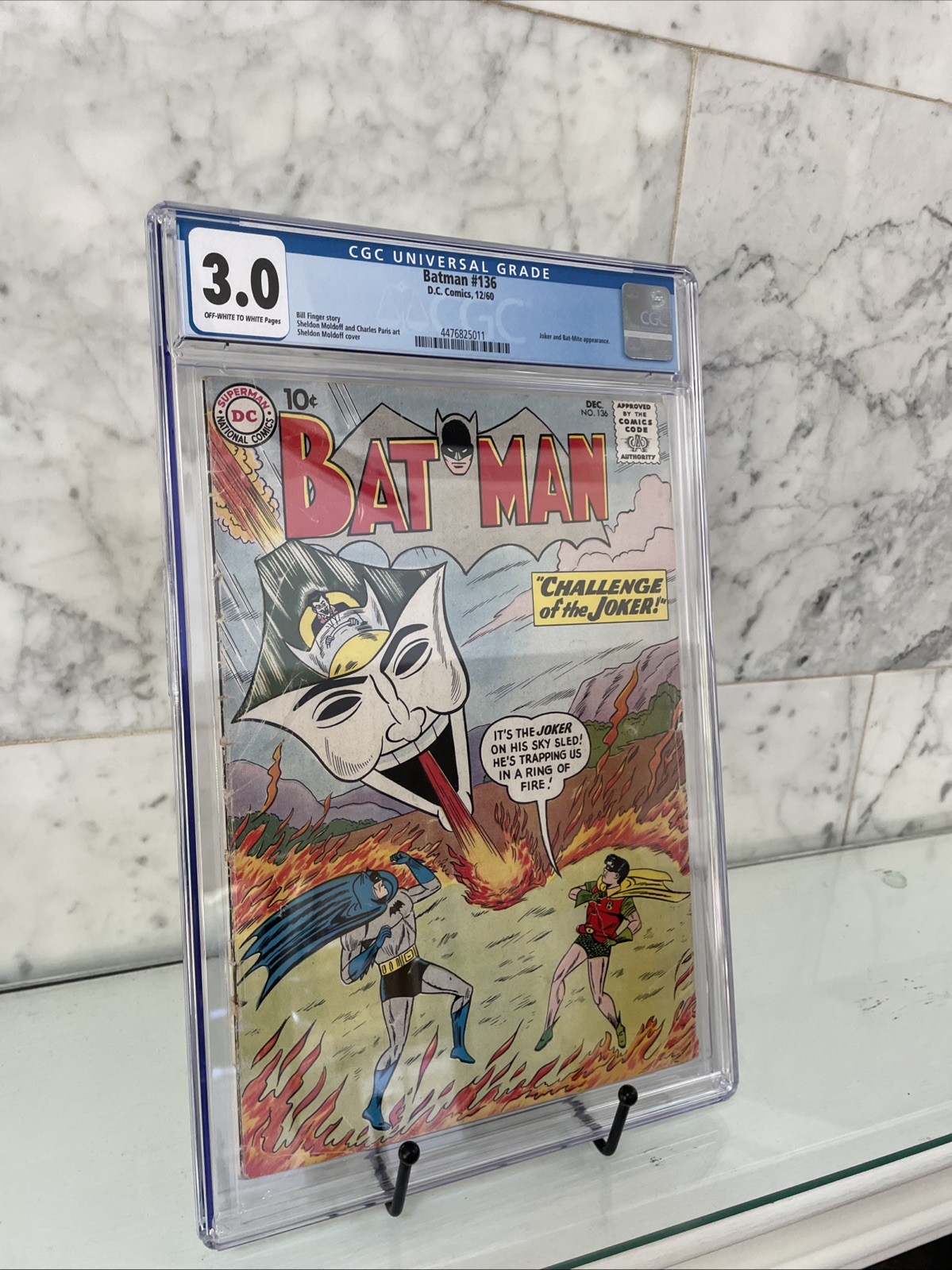 Batman #136 (DC Comics 1960) 1st Silver Age Joker Cover Bat Mite  CGC 3.0