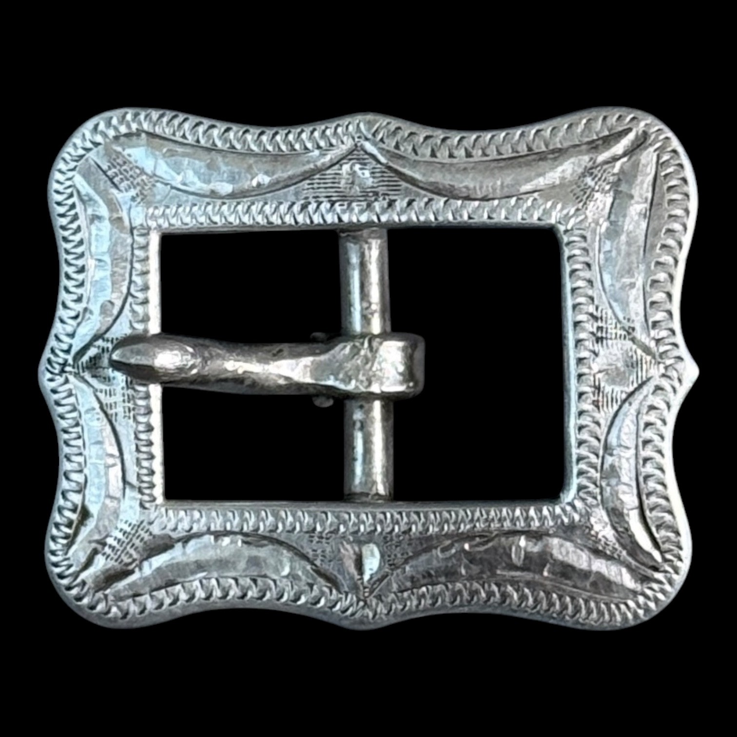 Saddle co Sterling Silver Western Engraved Small Belt Buckle 10.00g Southwestern