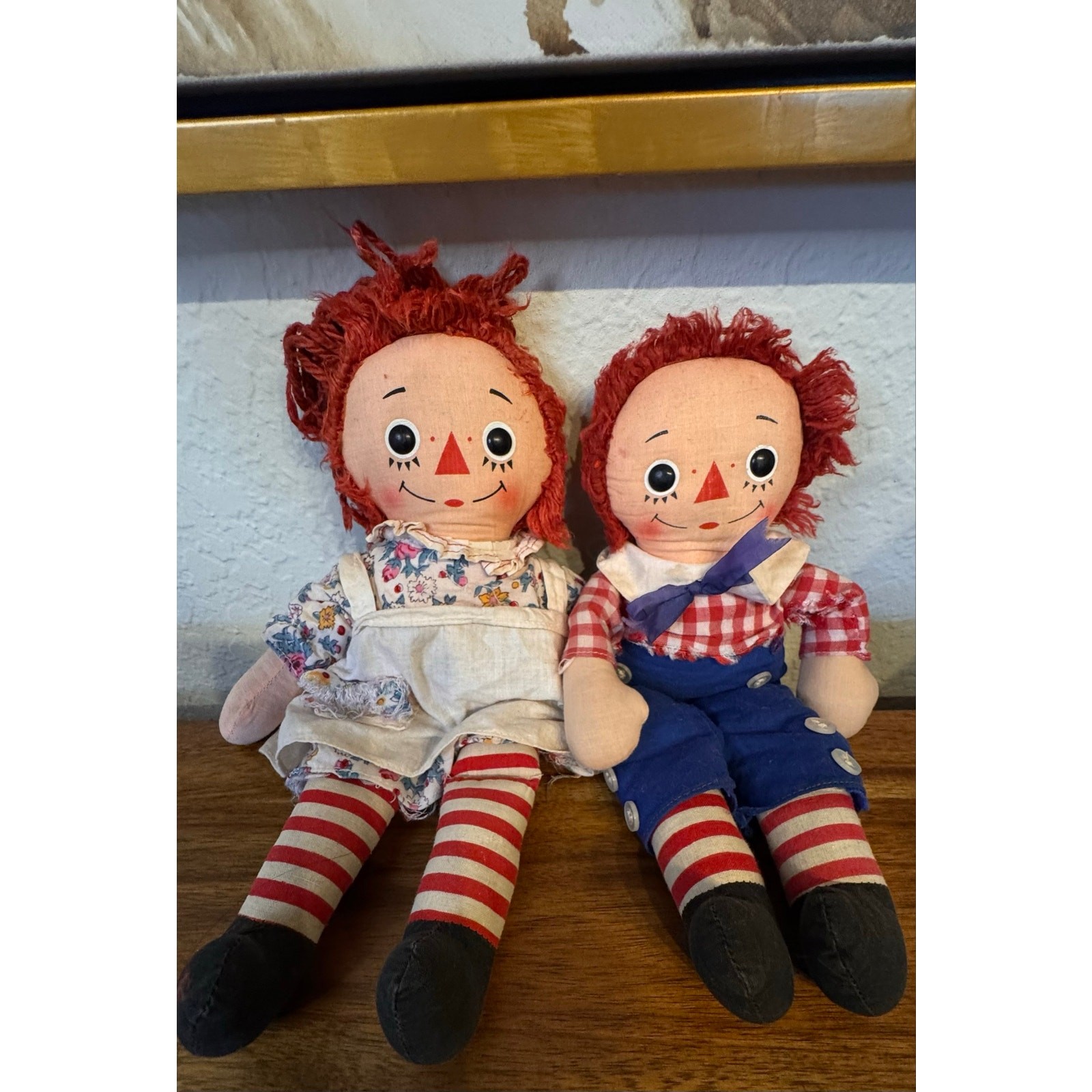 Vintage 1970s Knickerbocker Raggedy Ann & Andy Dolls – Musical Pair