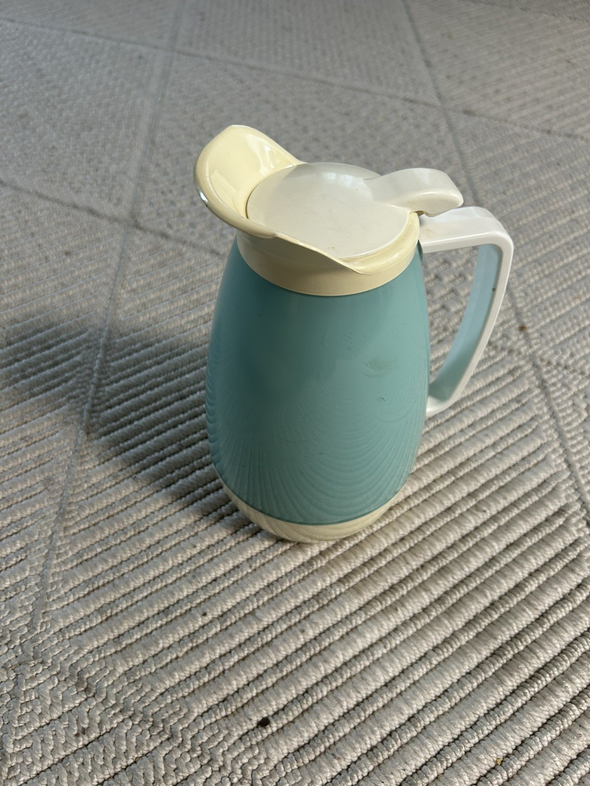 VTG MCM Thermo-Serve Insulated Carafe Teal USA Coffee Pitcher Retro