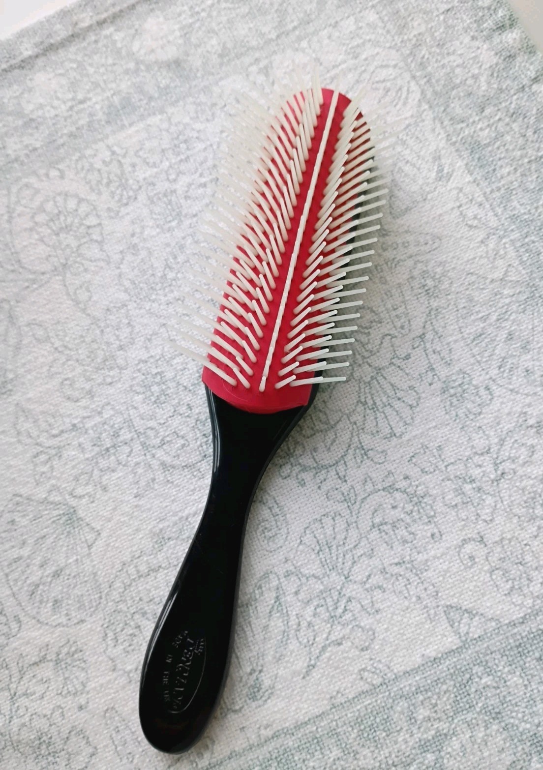 Vintage Denman Hair Brush Styling Brush Detangling Black Plastic & Rubber CLEAN