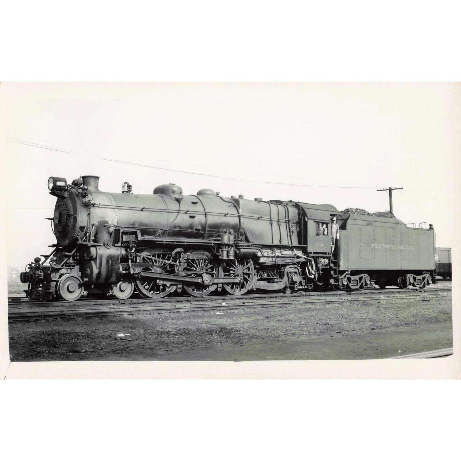 RPPC Pennsylvania Railroad PRR K4s Steam Locomotive 1361 Real Photo Postcard