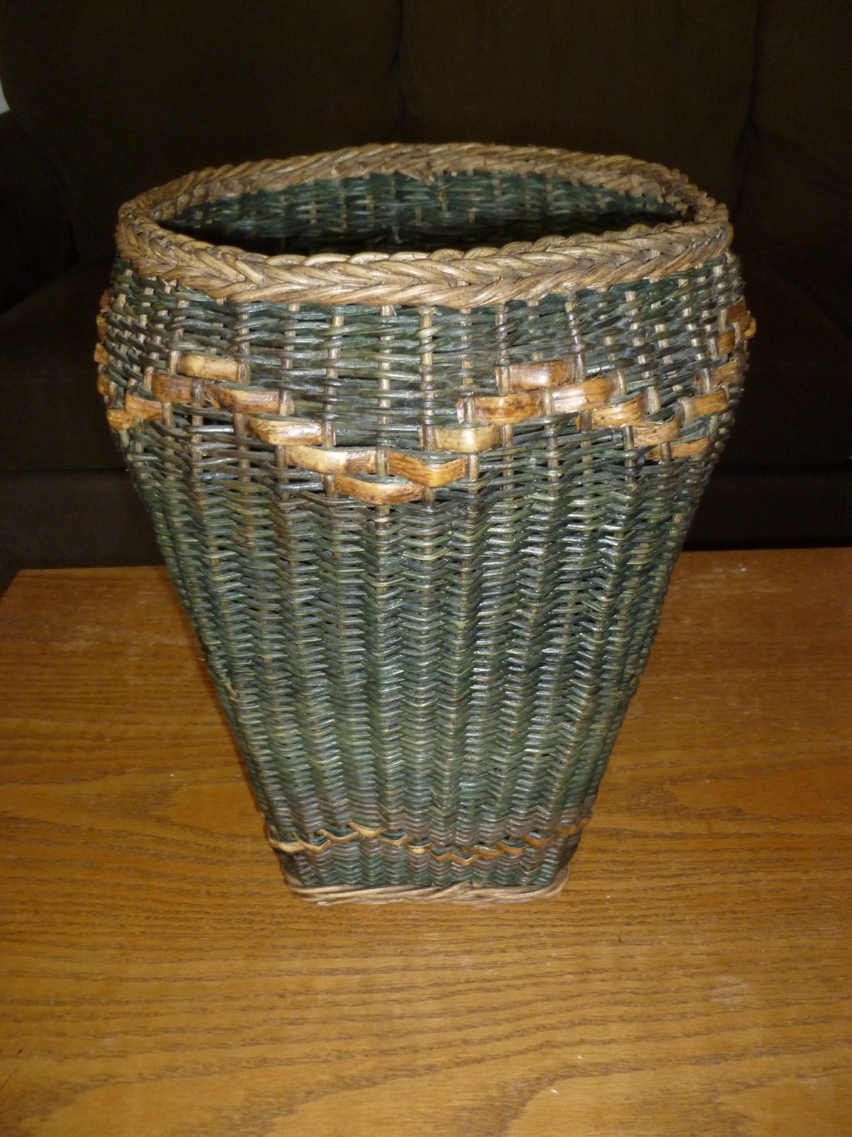 RARE Vintage Grange France French Country Woven Wicker Cachepot Planter Basket