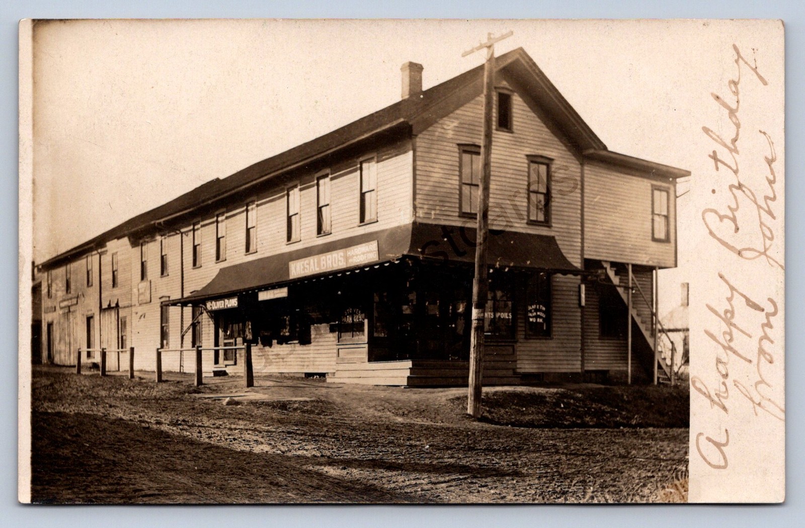 J87/ Petersburg Ohio RPPC Postcard c1910 Knesal Hardware Store Mahoning 203