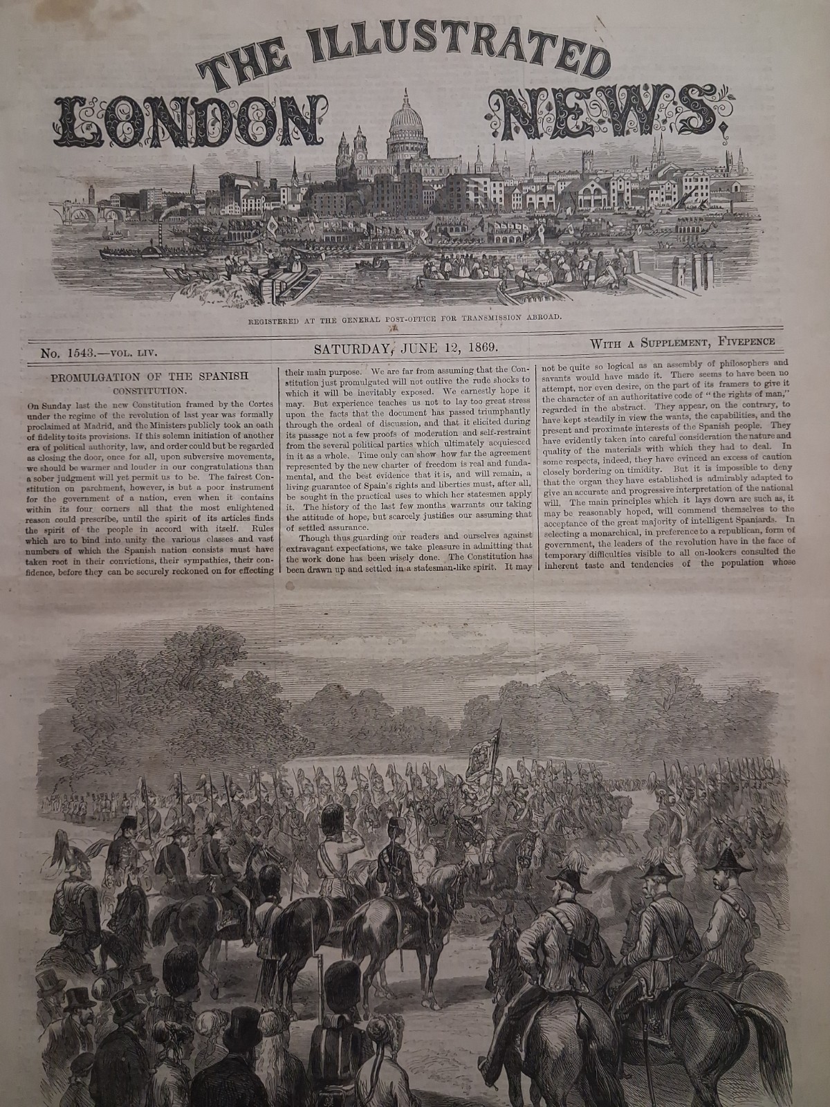 1869 THE ILLUSTRATED LONDON NEWS June 12