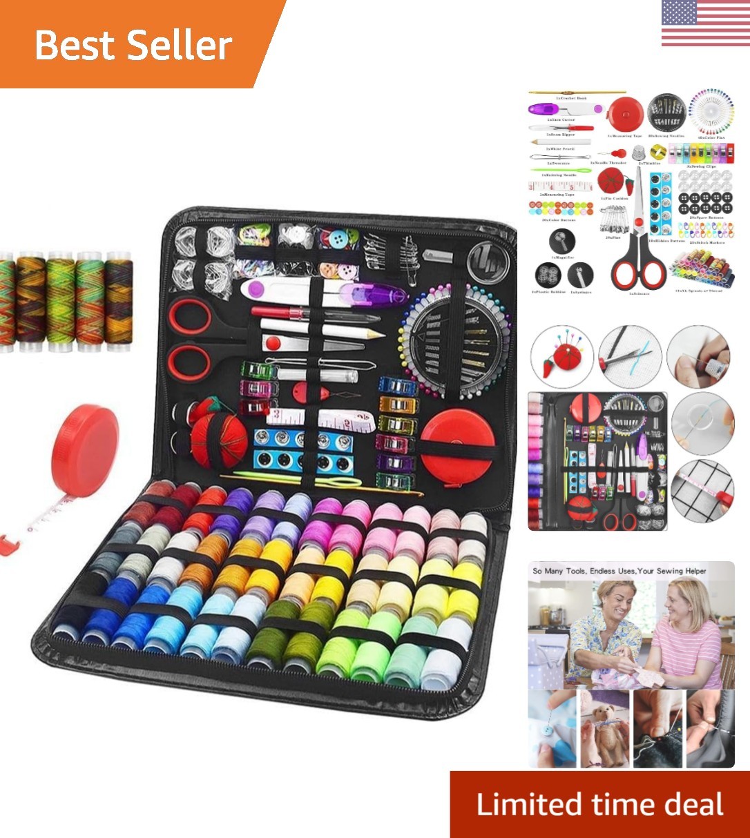 Travel-Friendly Sewing Kit: 229 Essential Tools & Accessories for Every Project