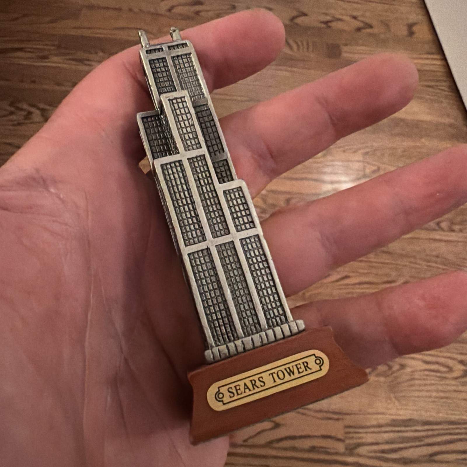 Vintage Sears Tower Chicago Solid Pewter Souvenir