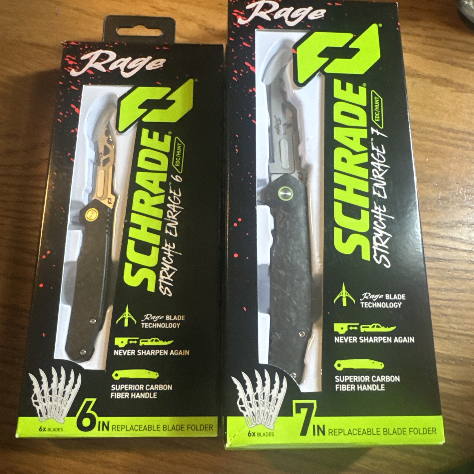 Schrade x Rage Styrche Enrage 6 7 Knife lot 
