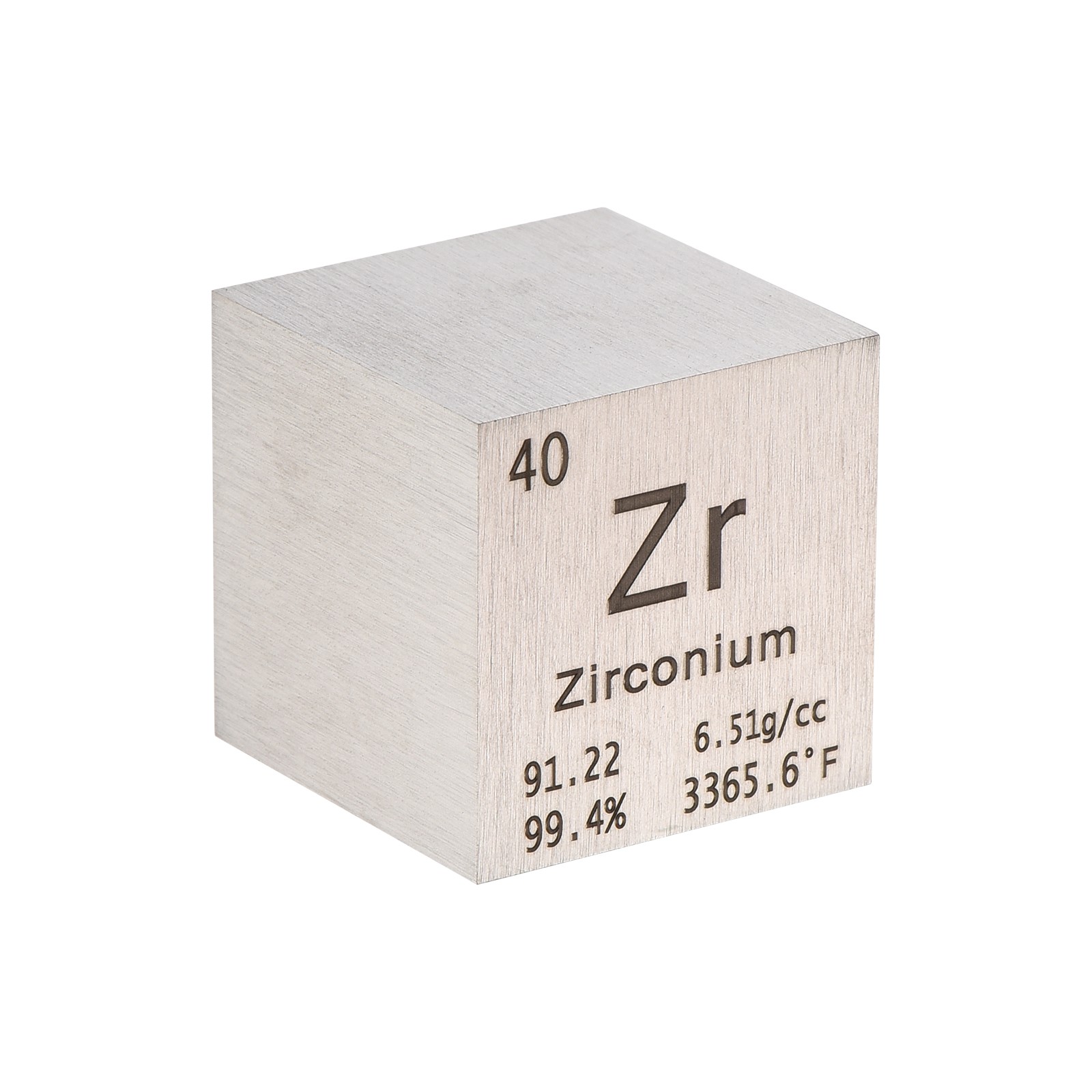 Zirconium Cube Metal Element High Density Block Pure Periodic Element, 1 Inch Zirconium Cube Metal Element High Density Block Pure Periodic Element, 1 Inch