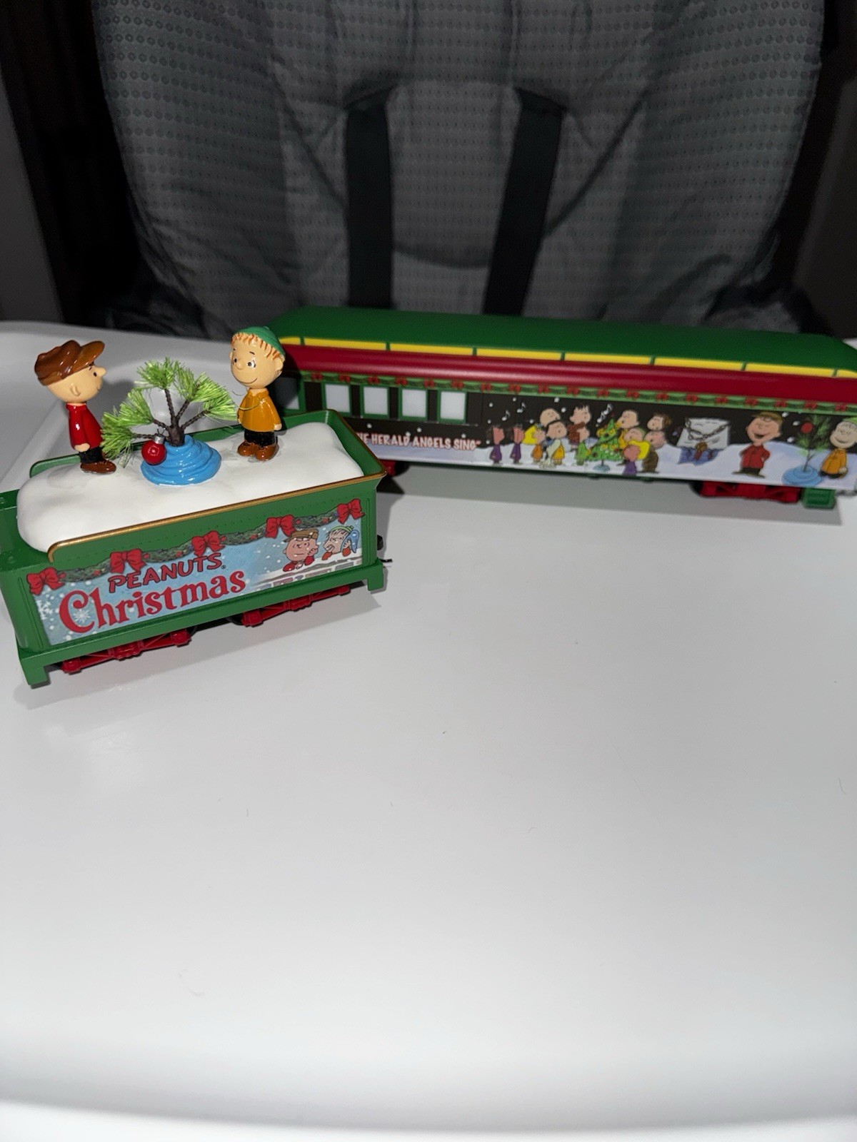 Peanuts Christmas Coal Car and “Hark The Herald Angels Sing