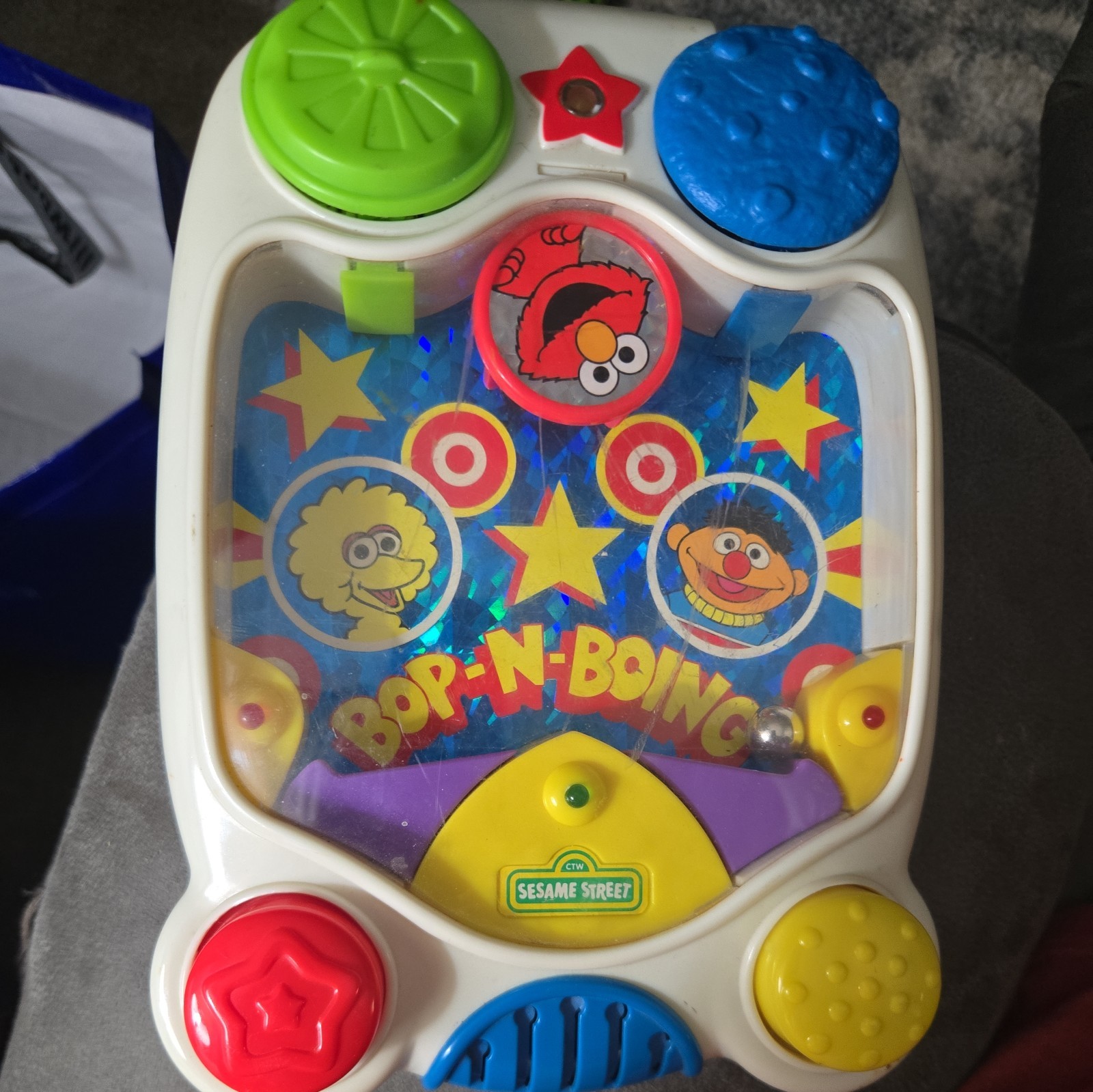 Vintage 1998 Sesame Street Bop-N-Boing Pinball Game By Tyco Toys 