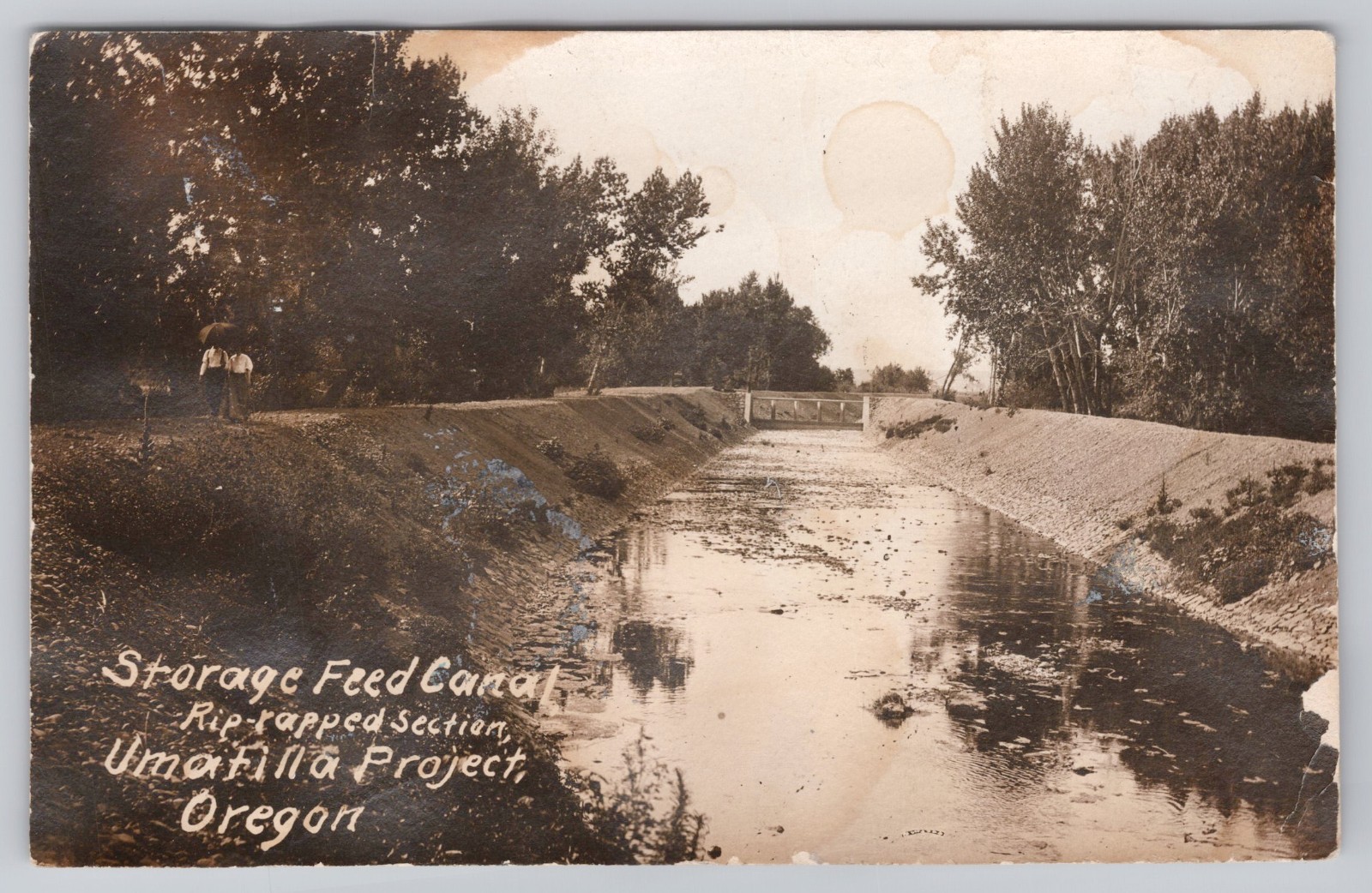 RPPC Storage Feed Canal Umatilla Project Oregon 1907 Real Photo Postcard
