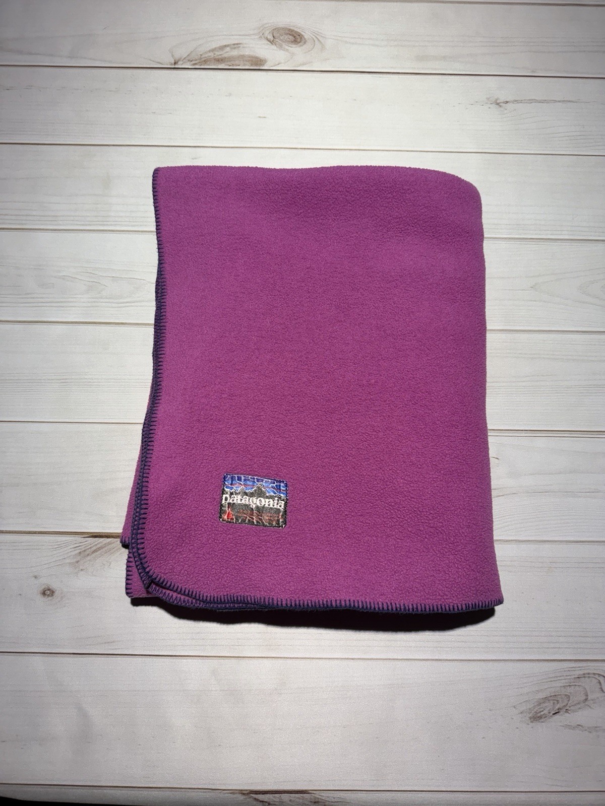 Patagonia Vintage Synchilla 90s Vtg Purple Blanket 72x56