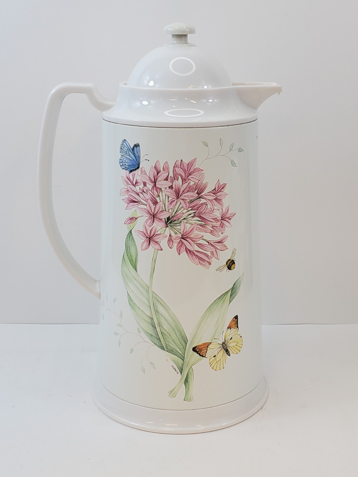 Lenox Butterfly Meadow Thermal Carafe Plastic Thermos With Lid Vintage