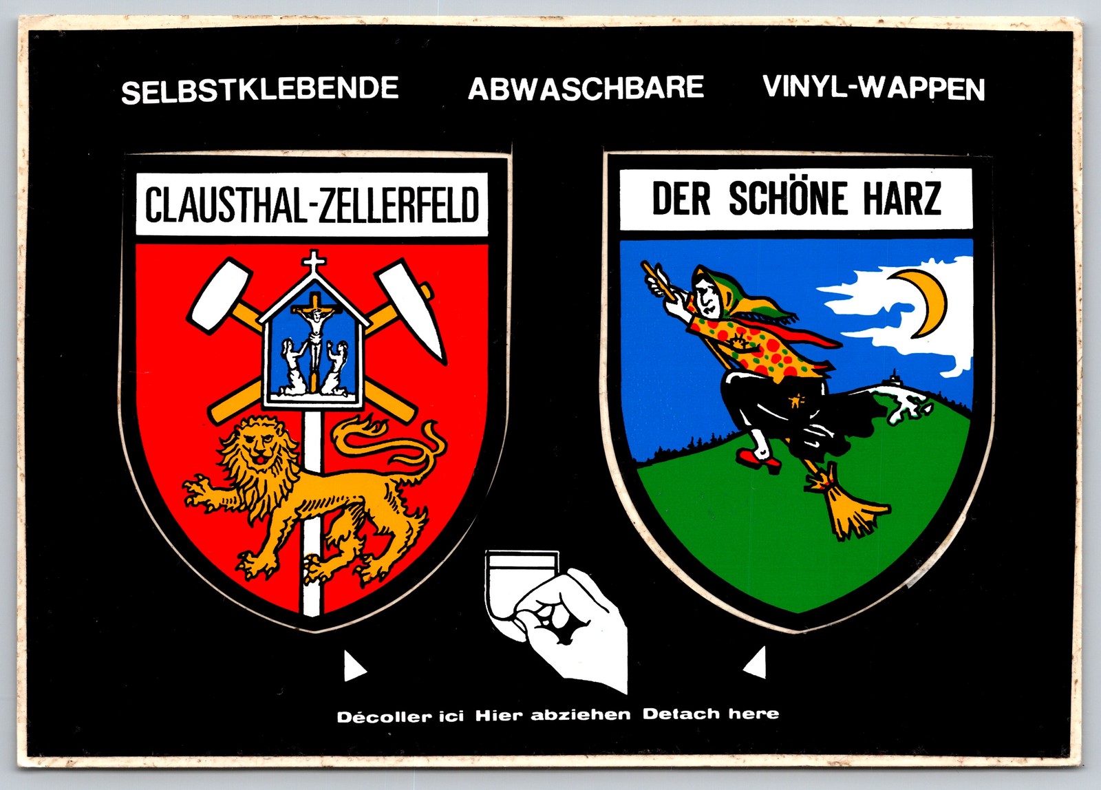 Clausthal Zellerfeld Harz Mountains Germany Coat of Arms Decal Souvenir Postcard