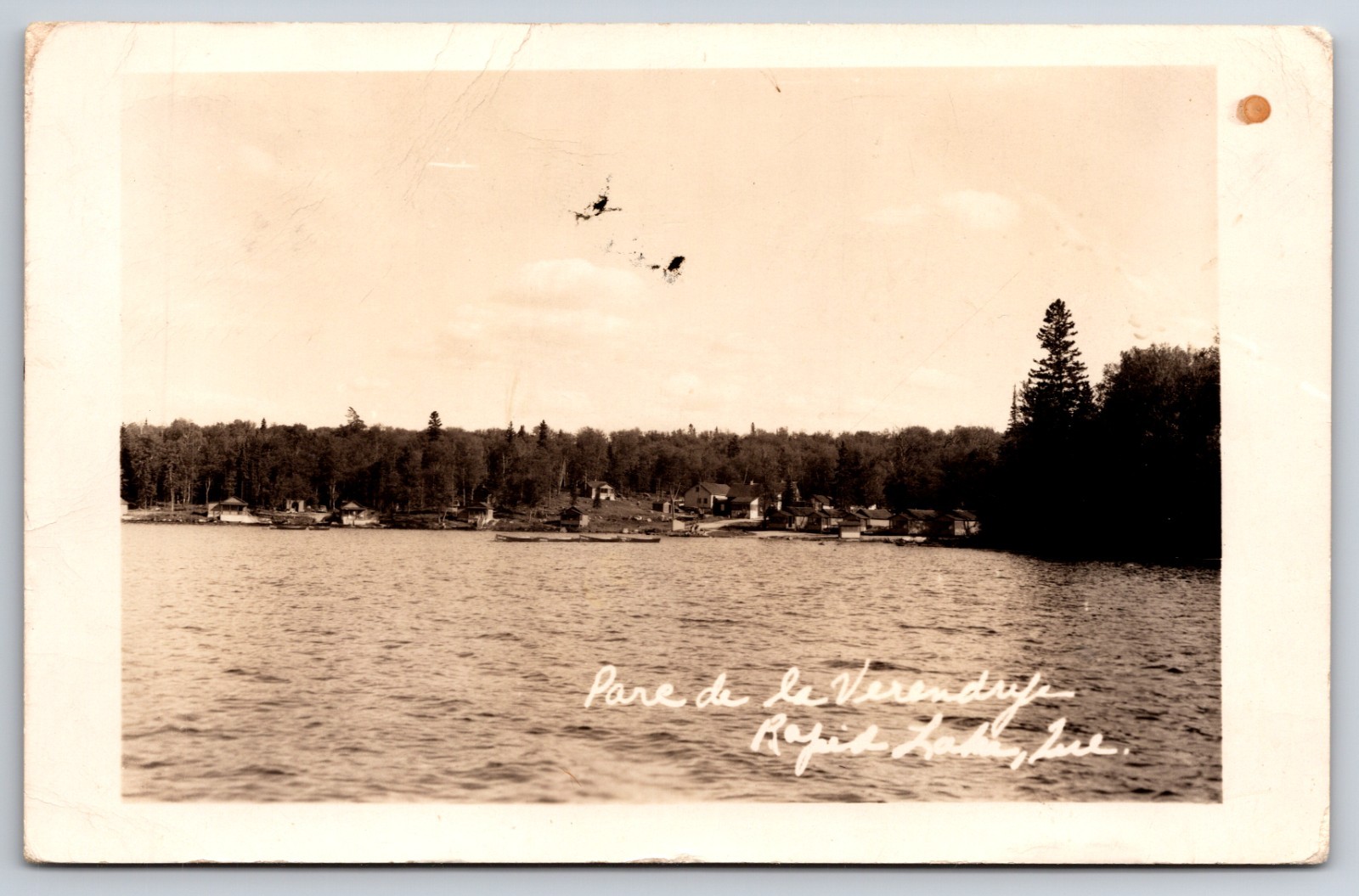 Parc de la Verendrye Rapid Lake Quebec Canada c1940 Real Photo RPPC