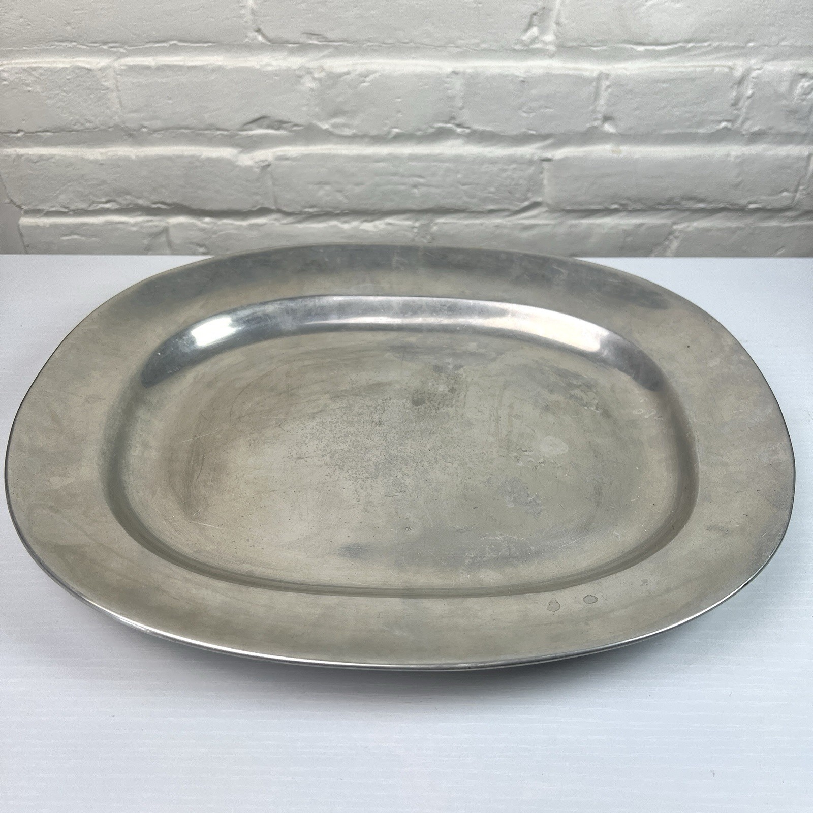 Vintage Wilton Columbia PA Pewter Oval Serving Platter Tray USA Made