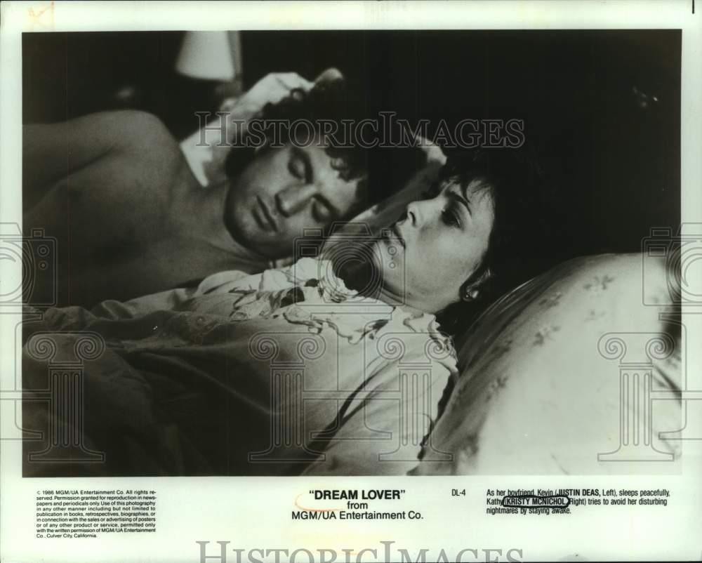 1986 Press Photo Justin Deas & Kathy McNichol in scene from 