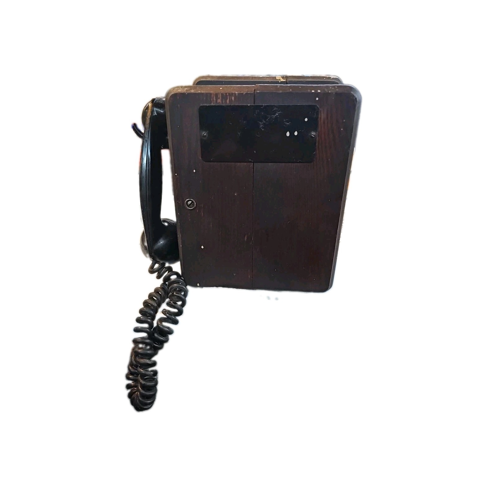 1912 Dean Electric Company Antique Wood Wall Telephone Handset Elyria Ohio Phone