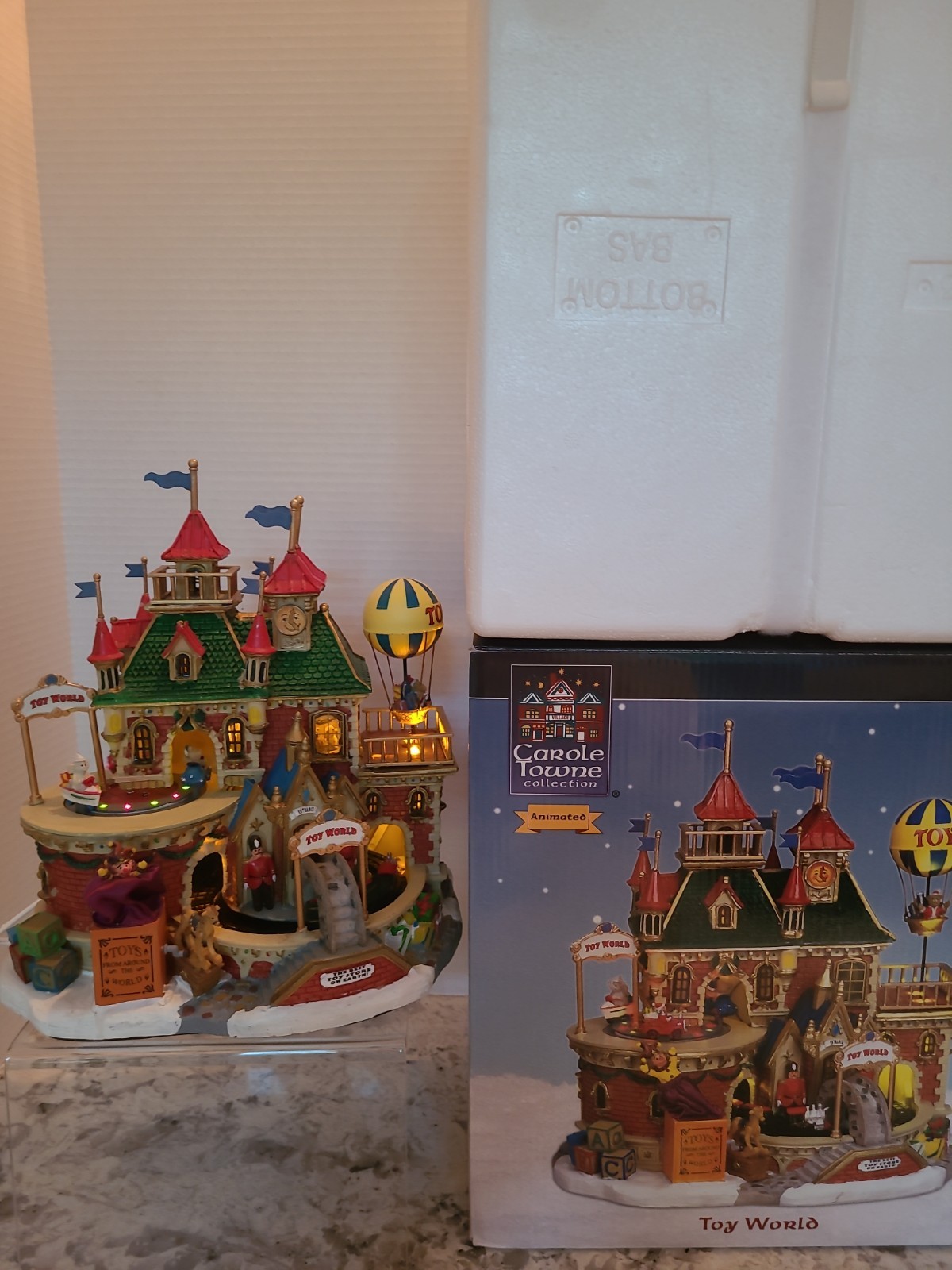 🎄🌟Lemax Carole Towne Toy World Animated Lights/Sounds/Movement Village Train