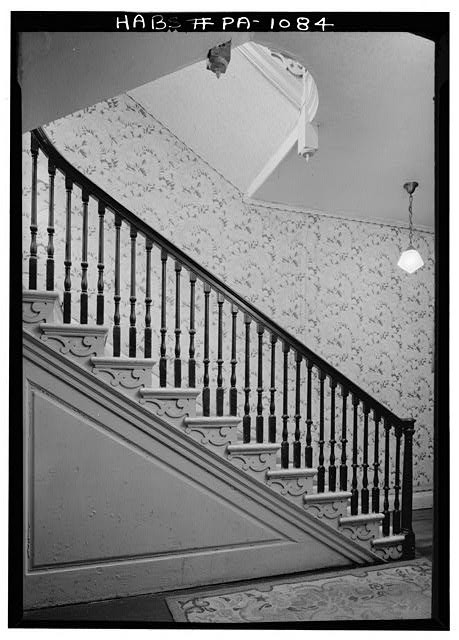 1910s Interior Staircase Ornate Banister Wallpaper Historic American Building
