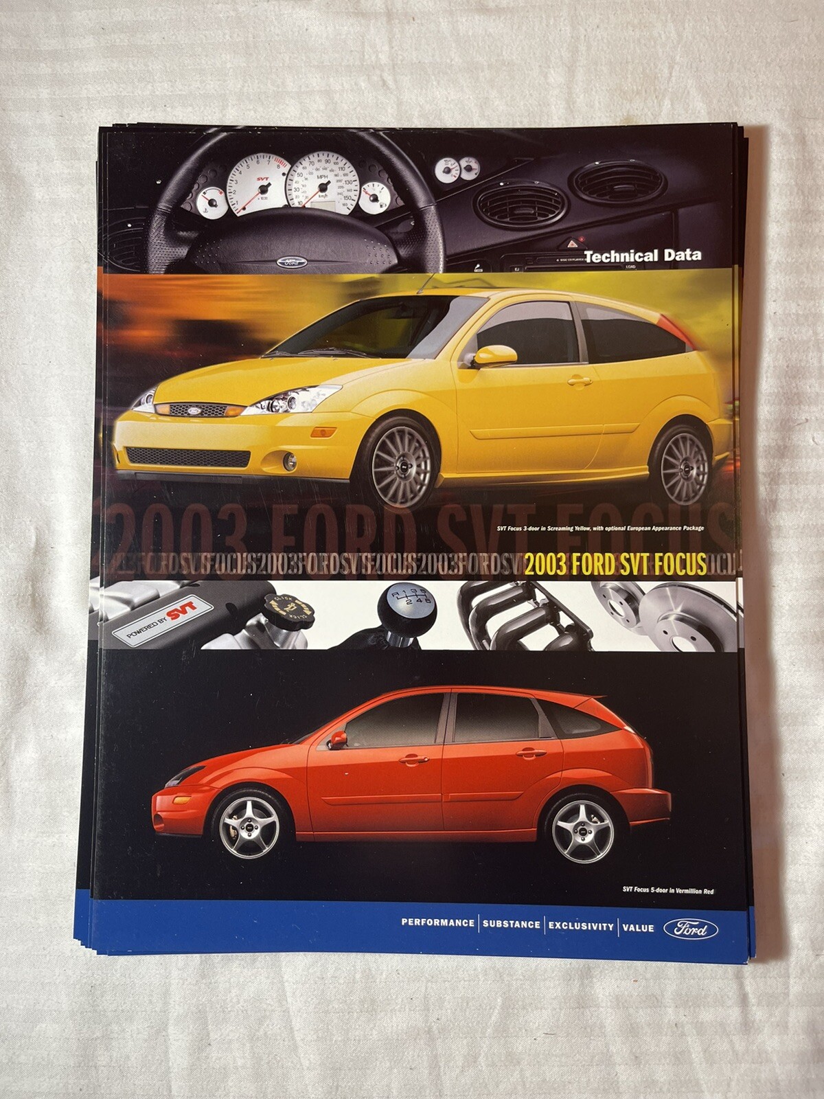 2003 Ford SVT Focus sales brochure data SHEET hero card ORIGINAL