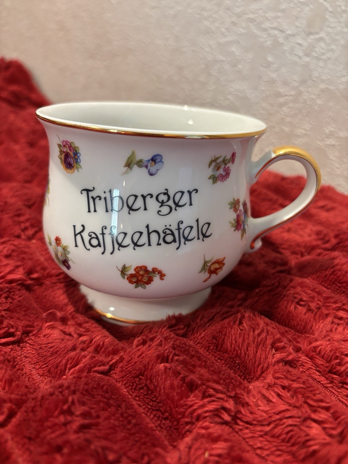 VTG Theo Kuhn German Porcelain Kaffehaferl (Wide Footed Mug) Floral & Gold