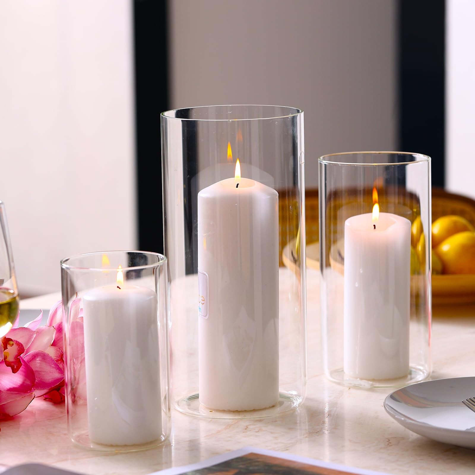 PHOSPHOR Hurricane Candle 4.7 inches (diameter) x 10 (height), Clear PHOSPHOR Hurricane Candle 4.7 inches (diameter) x 10 (height), Clear