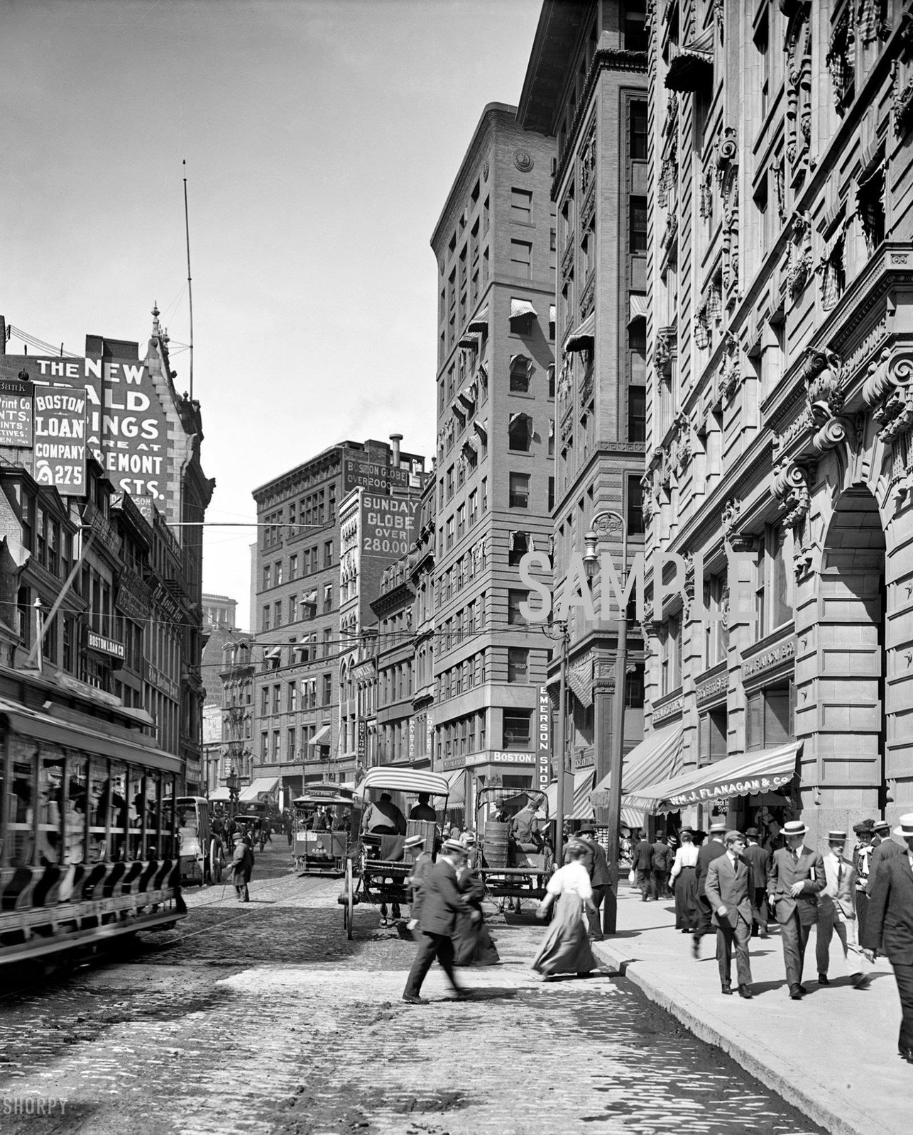 1906 NEWSPAPER ROW Washington Street, Boston Photo  (233-O)
