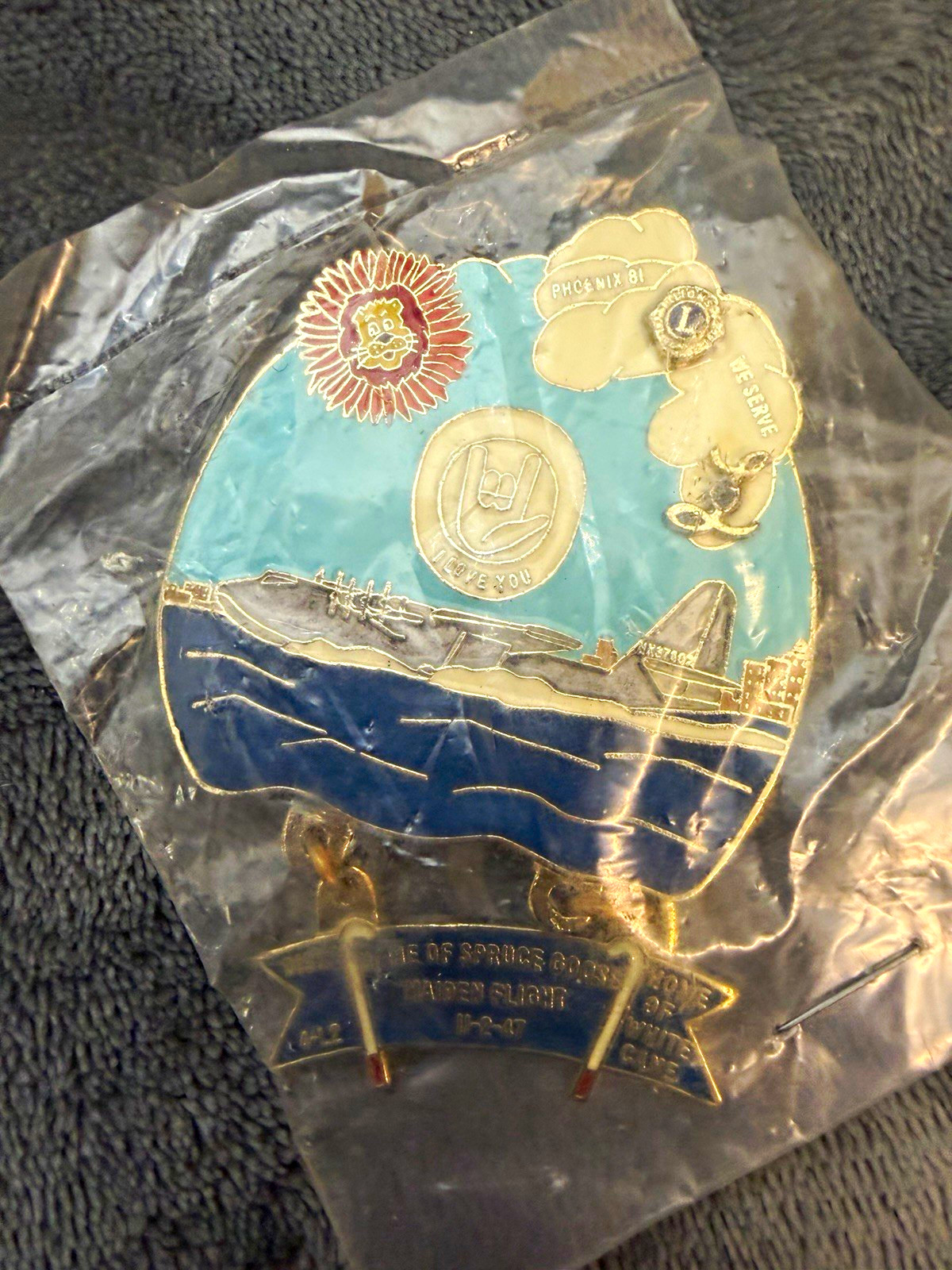 1981 Lions Spruce Goose Howard Hughes Phoenix 81 Pin NX37602 Long Beach