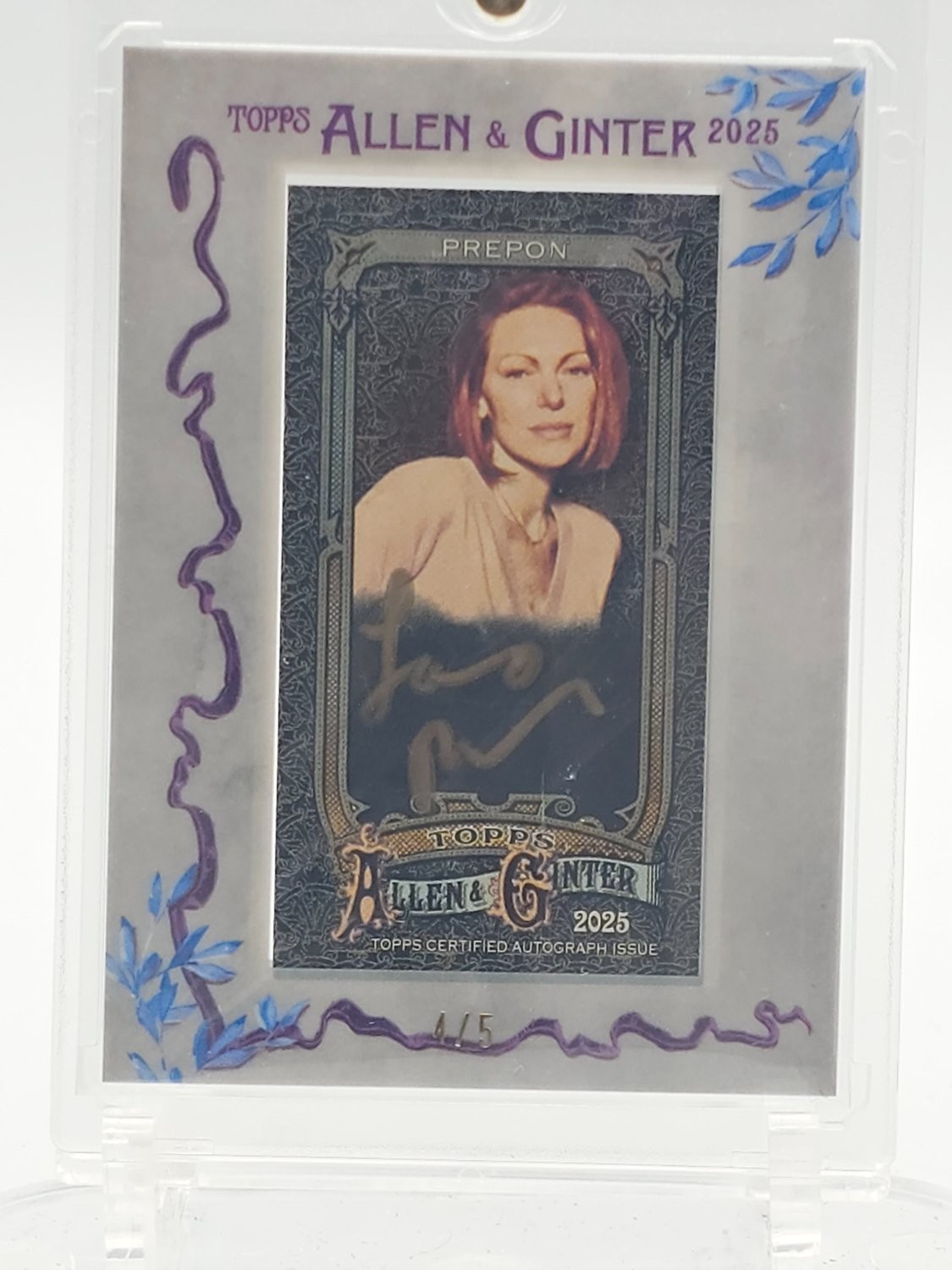 LAURA PREPON 2025 TOPPS ALLEN GINTER X SILVER FRAME GOLD INK MINI AUTO /5 Q7968