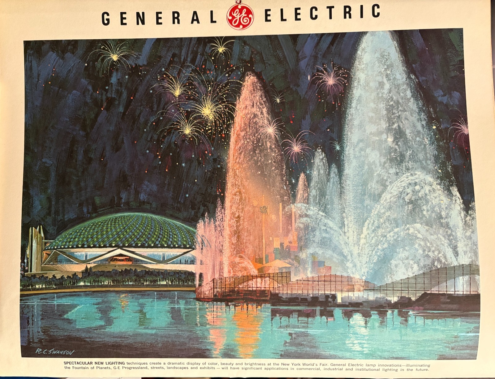 NYWF Disney Carousel of Progressland 1965 Concept Art GE Promotional Calendar