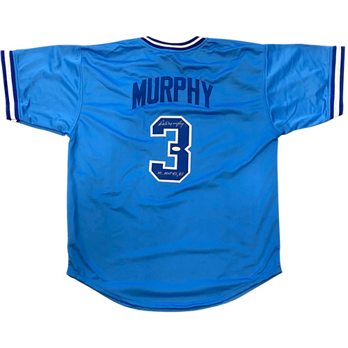 Dale Murphy Autographed Atlanta (Throwback Baby Blue #3) Custom Jersey w/ NL MVP