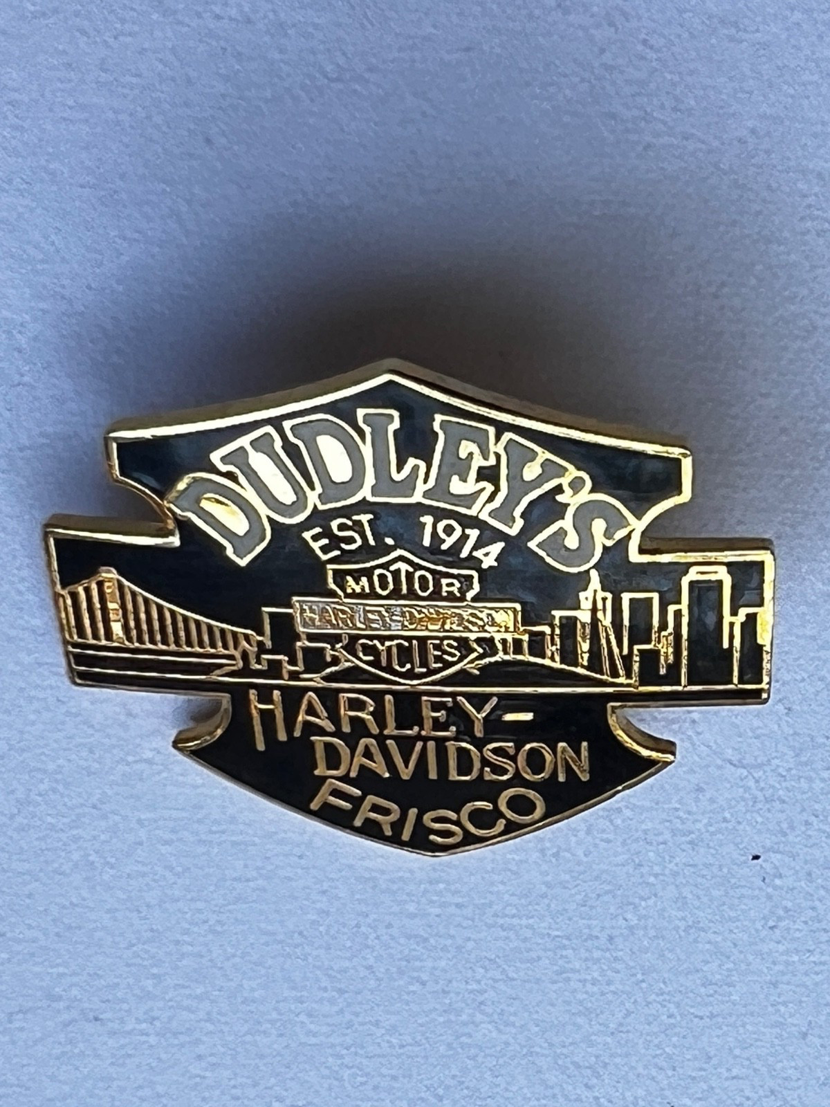 Vintage Harley Davidson pin Dudley\'s Frisco