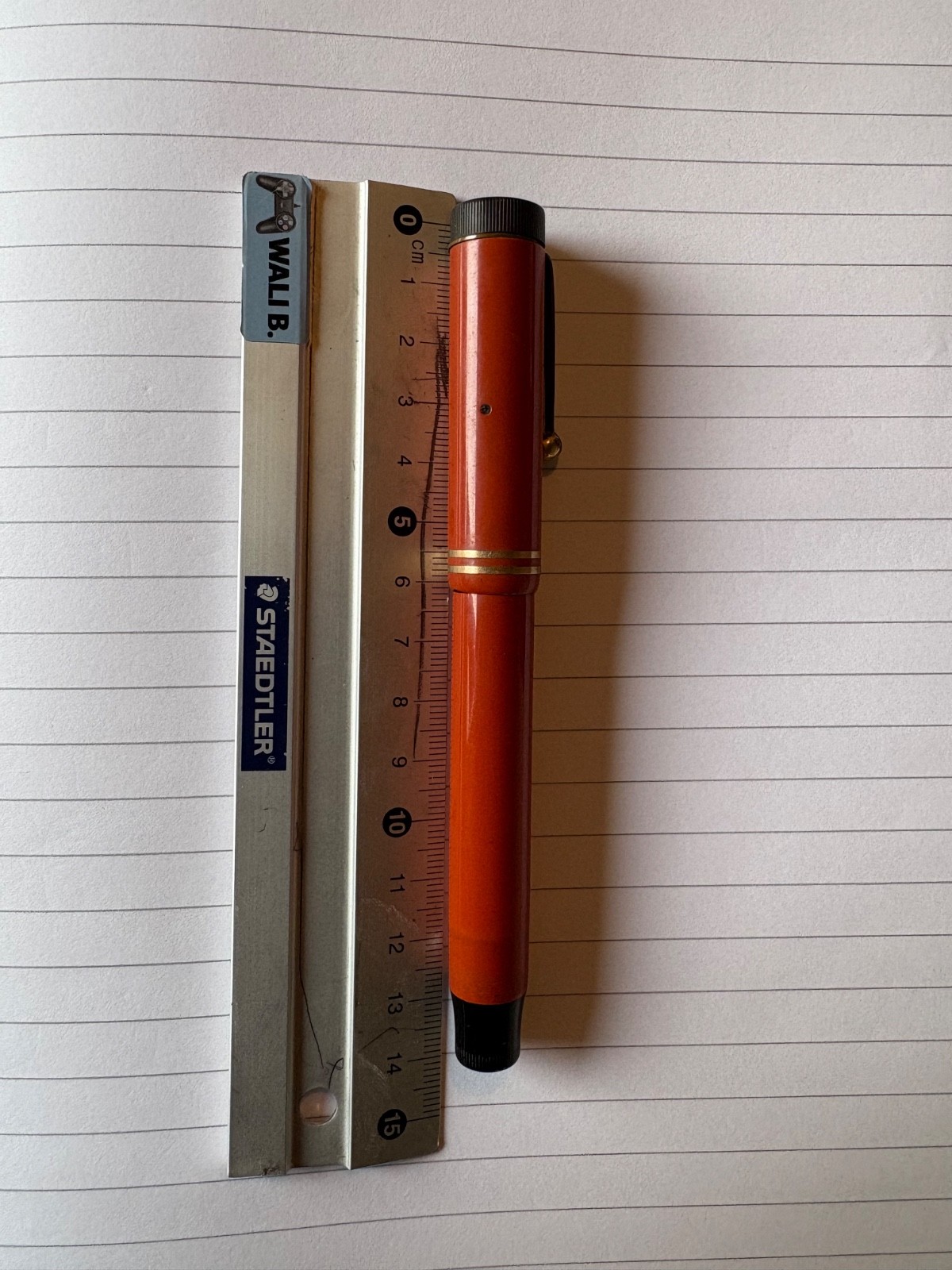 Vintage 1920s Parker Duofold Senior Big Red Orange Button Filler 14K Nib - Origi