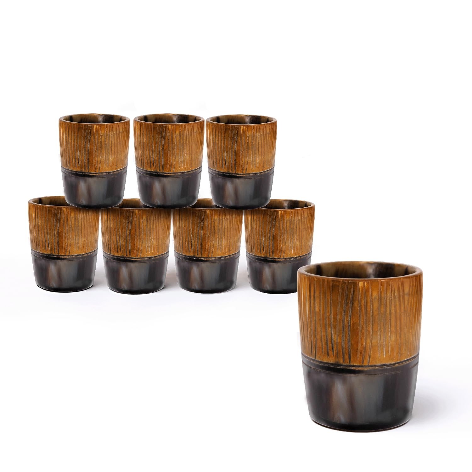 Handicrafts Home Viking Horn Shot Glasses Set of 8 Ox Horn