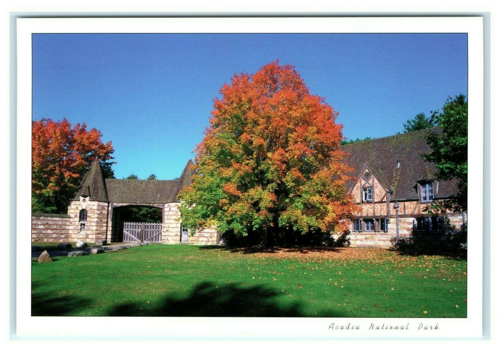 Postcard Jordan Pond Gate House near Hadlock Pond, Acadia Maine K9