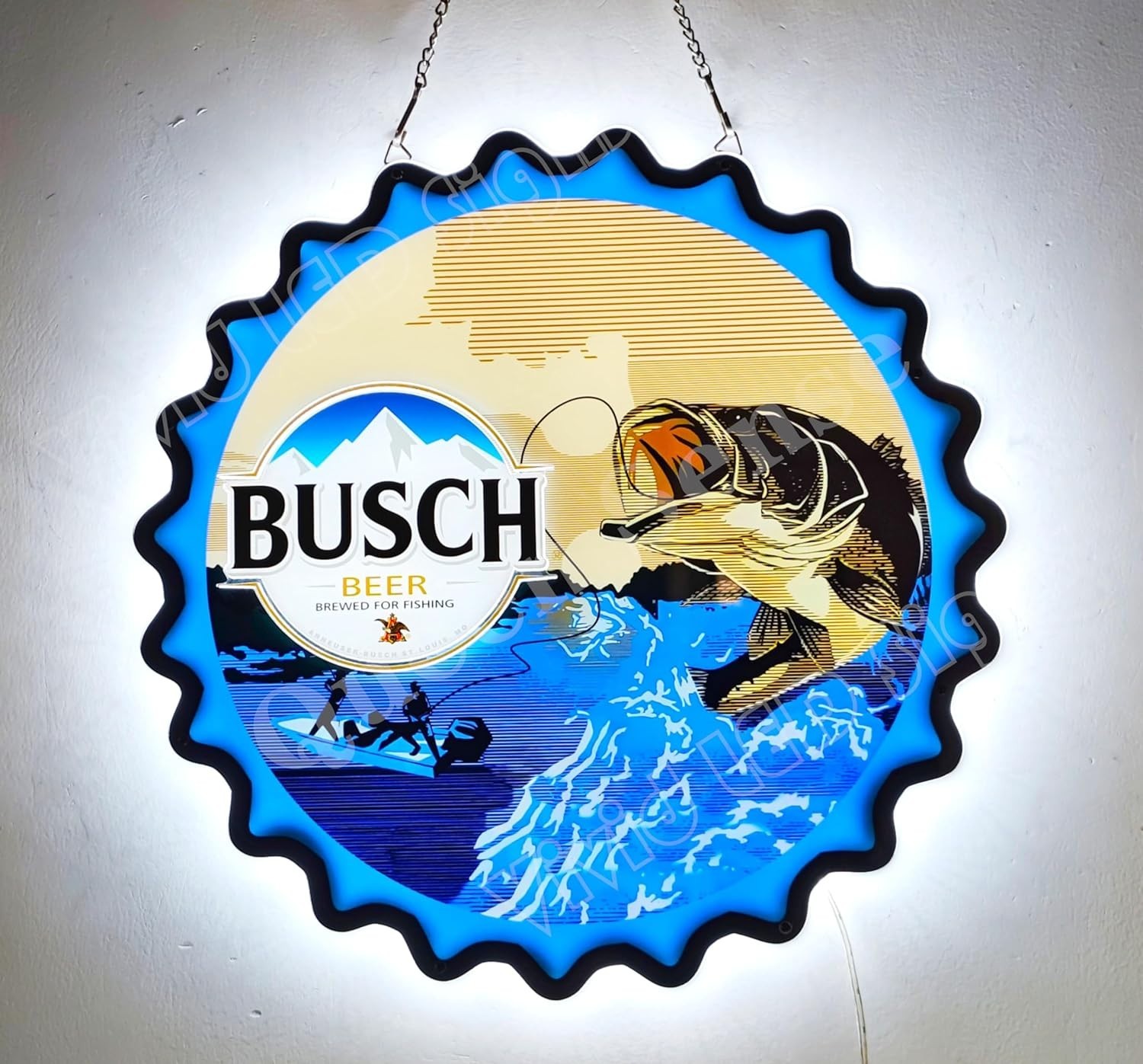 Bass Fish Fishing Beer Bottle Cap 2D LED 20\