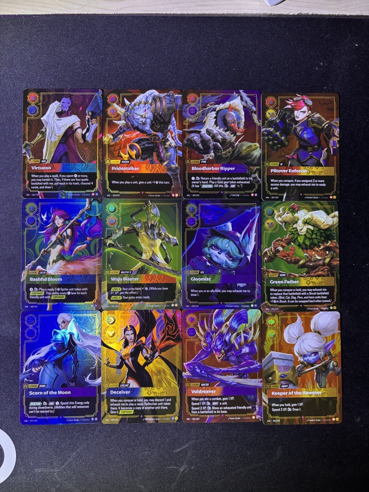 Riftbound TCG Unleashed Lot 12 Legend Cards English Full Set of 12pcs Holo Foil