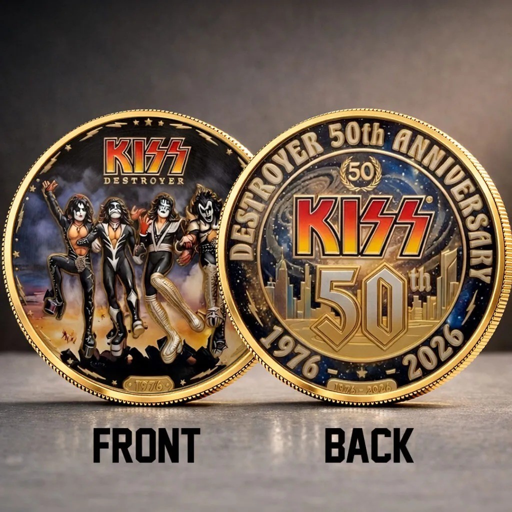 KISS Destroyer 50th Anniversary Commemorative Coin 1976-2026 Rock Band Collectib